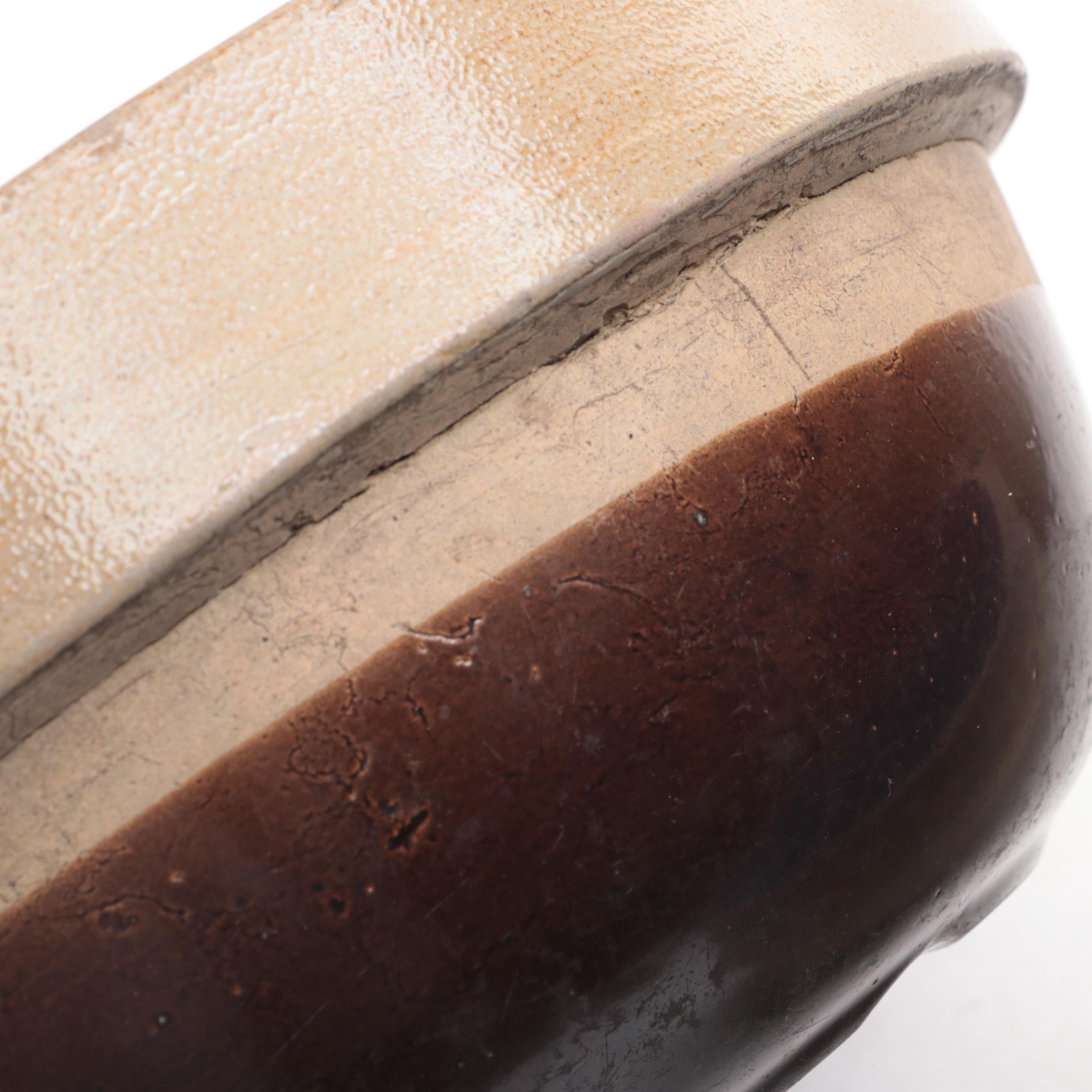 Brownware with Other Stoneware Bowls and Planter, 20th Century