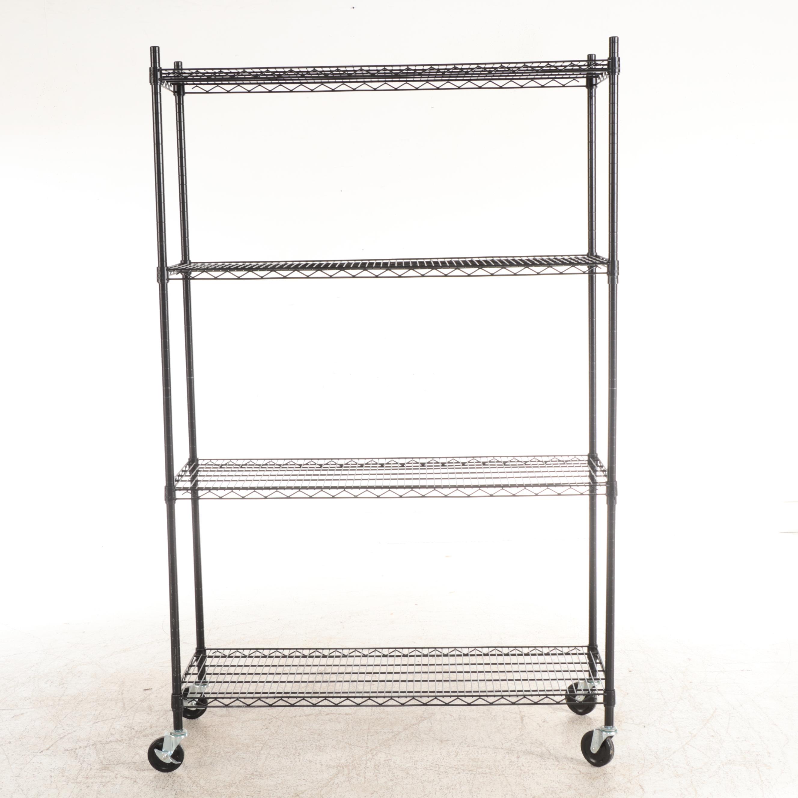 Three Trinity Industrial Style Metal Rolling Storage Racks
