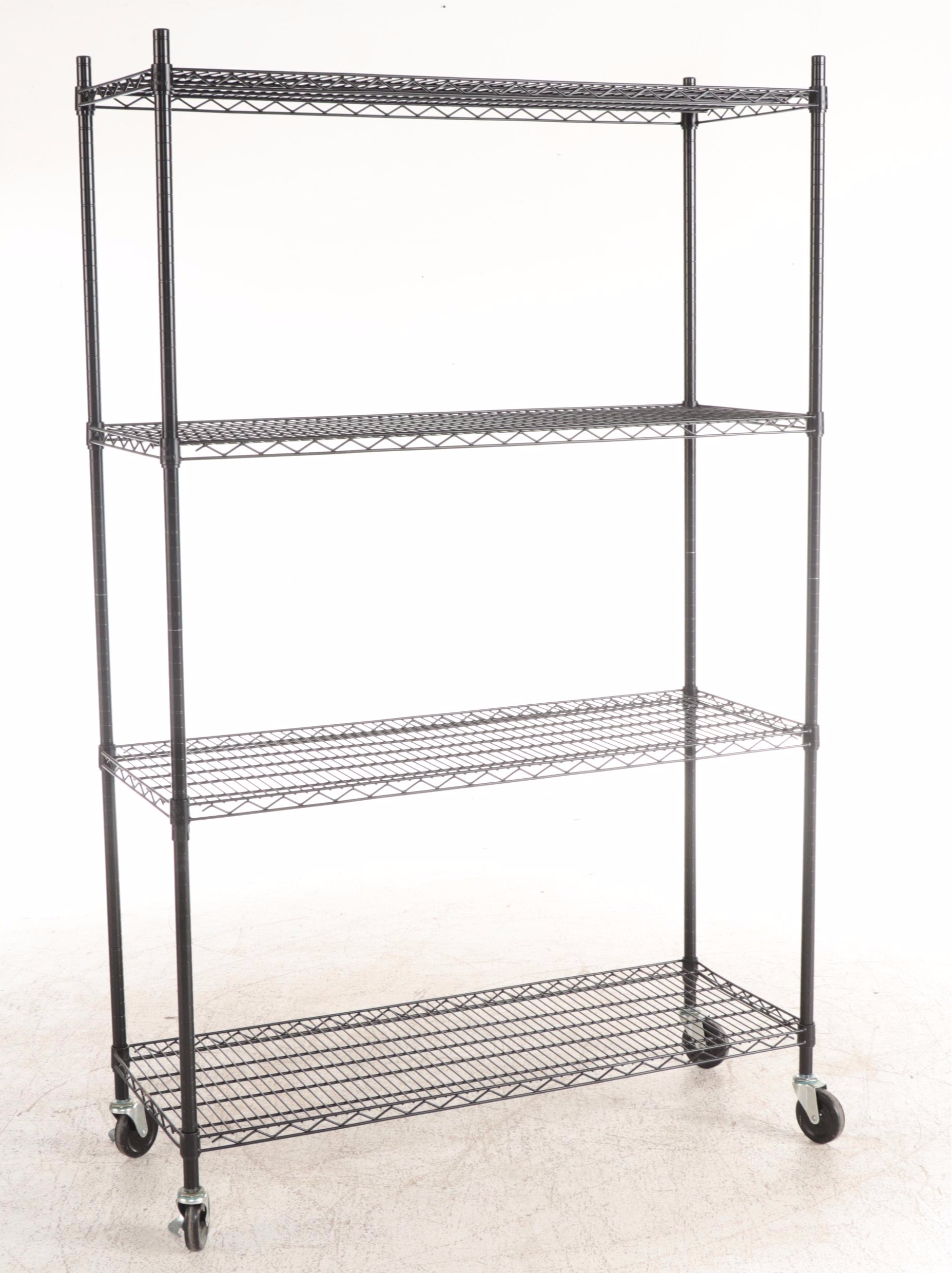 Three Trinity Industrial Style Metal Rolling Storage Racks