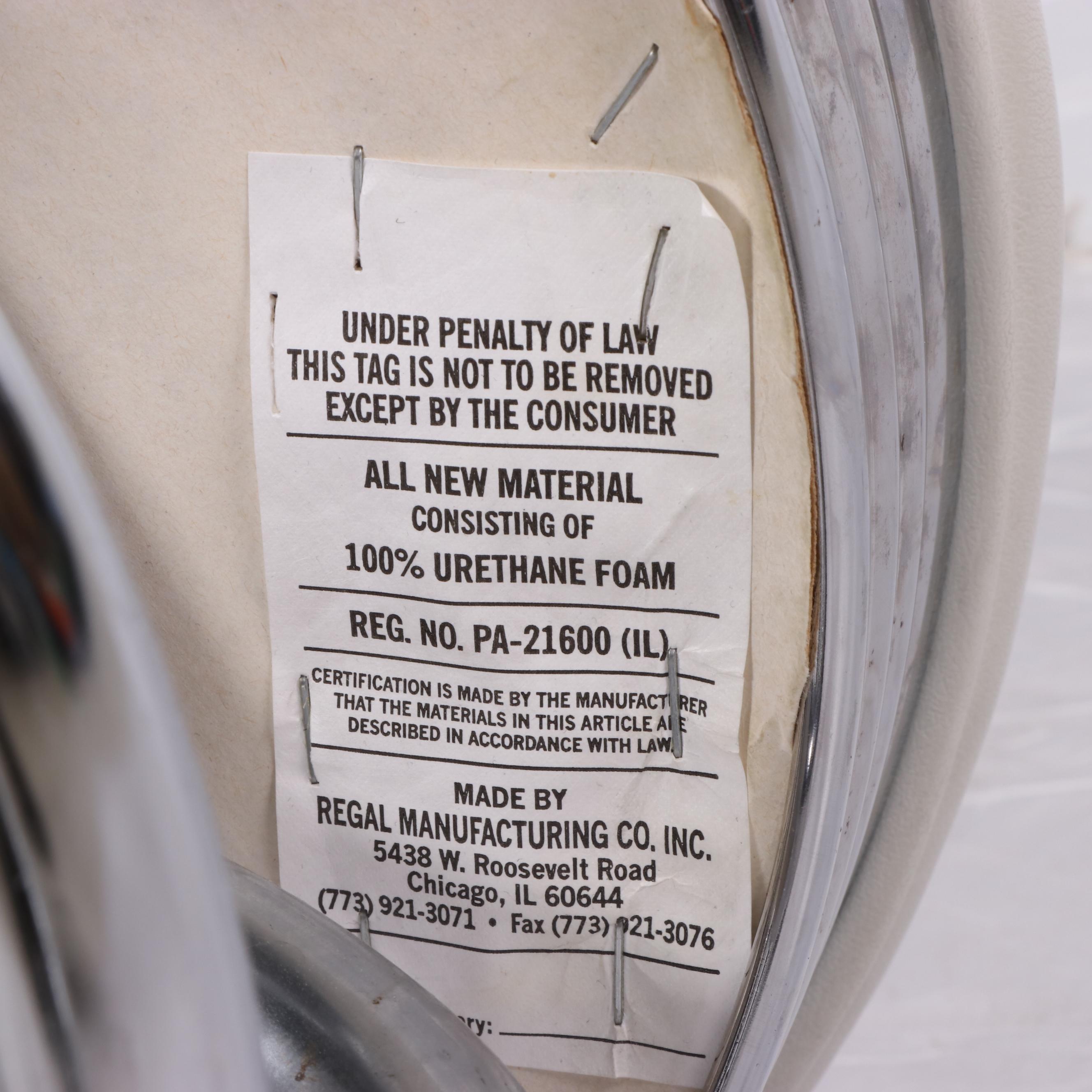 Four Regal Mfg. Co. Modernist Style Chrome and Vinyl Swivel Counter Stools