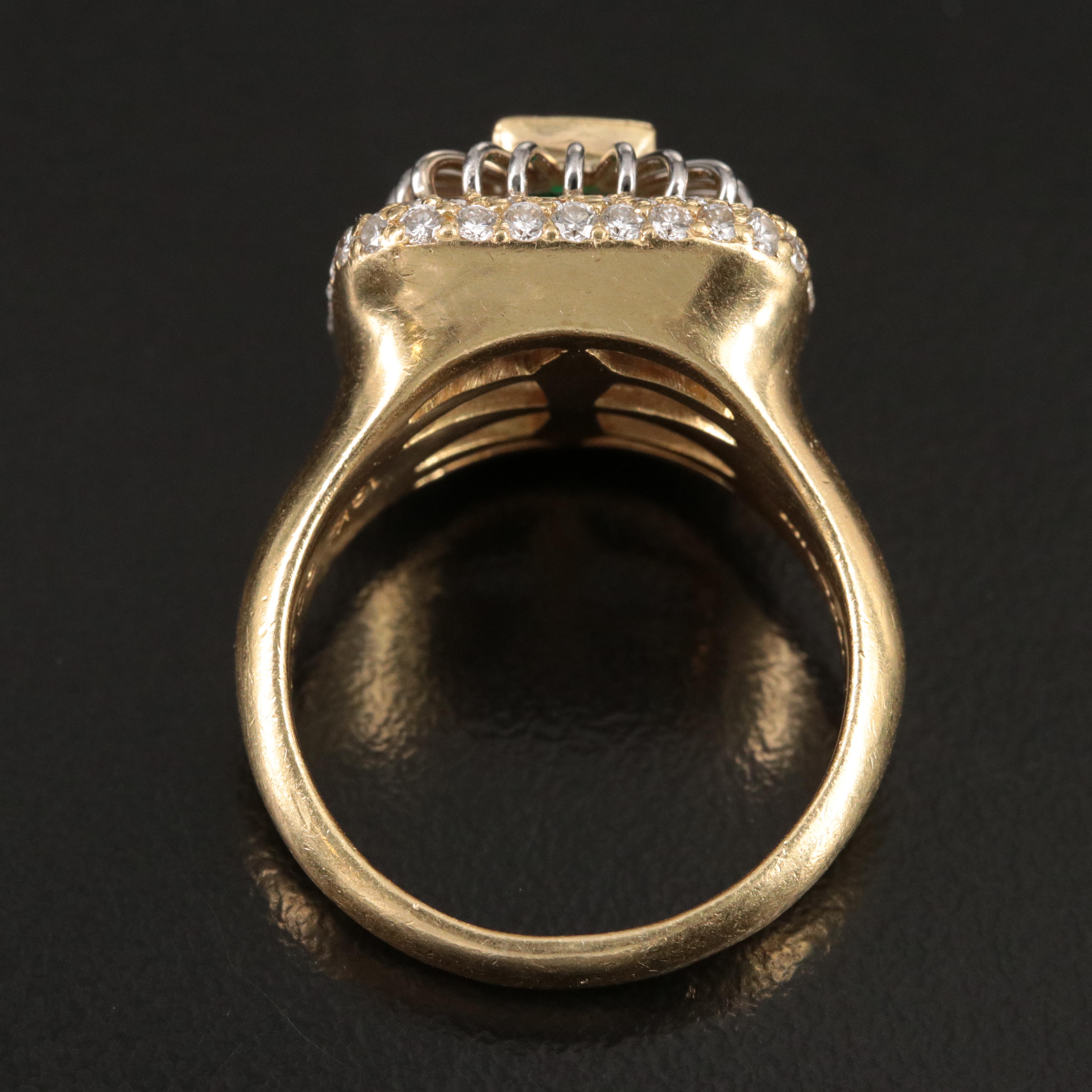 Michael B. 18K, Platinum, Emerald and 0.76 CTW Diamond Ring