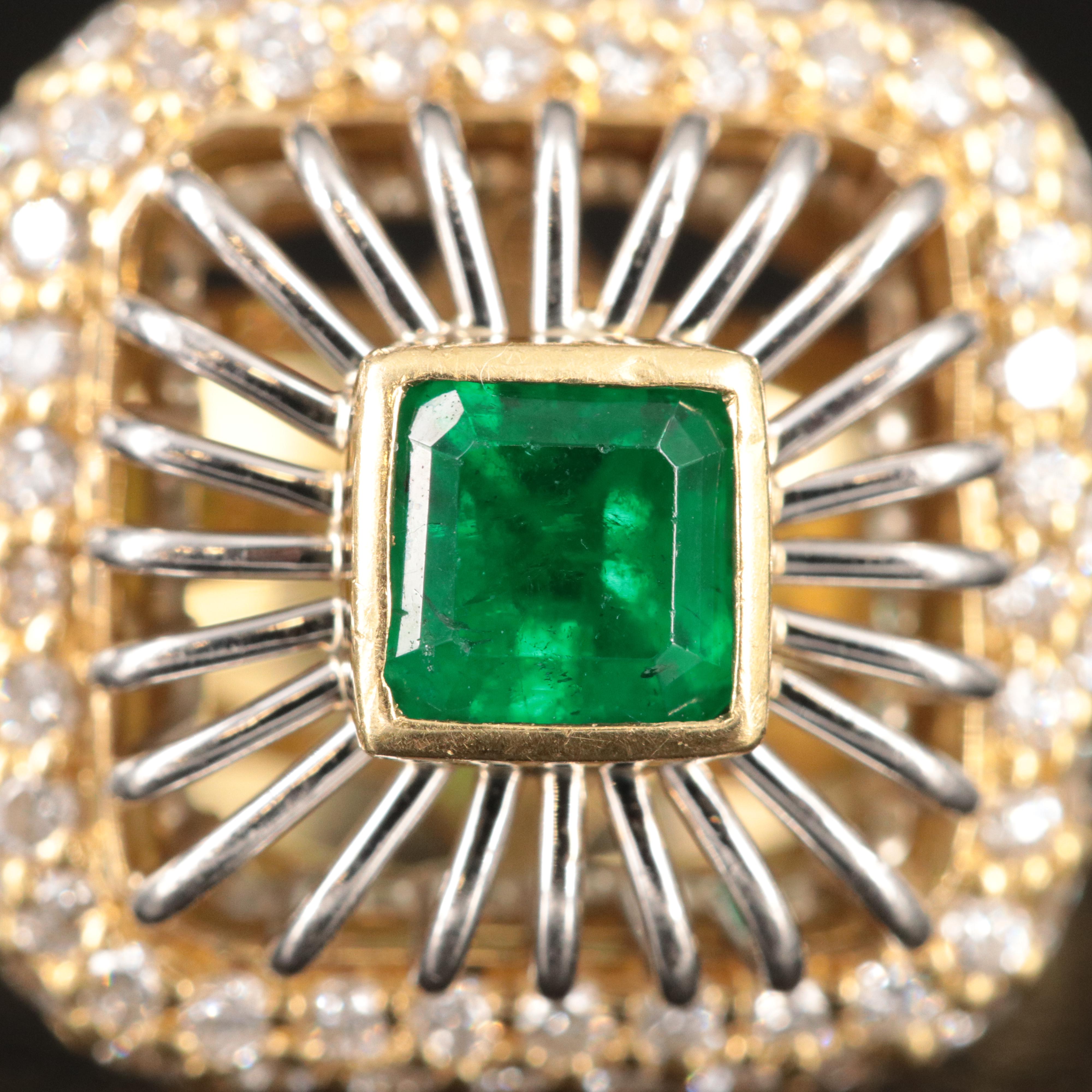 Michael B. 18K, Platinum, Emerald and 0.76 CTW Diamond Ring