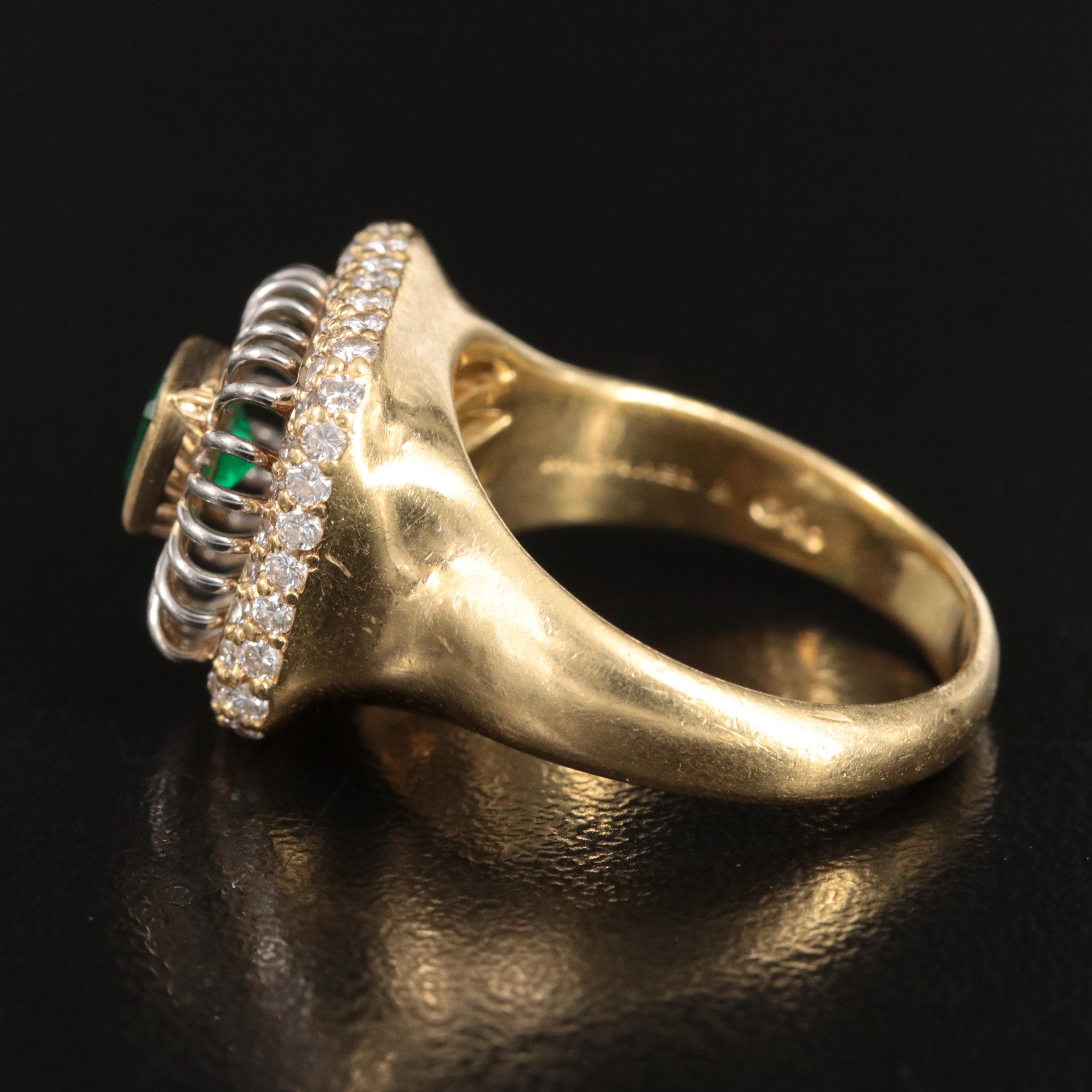 Michael B. 18K, Platinum, Emerald and 0.76 CTW Diamond Ring
