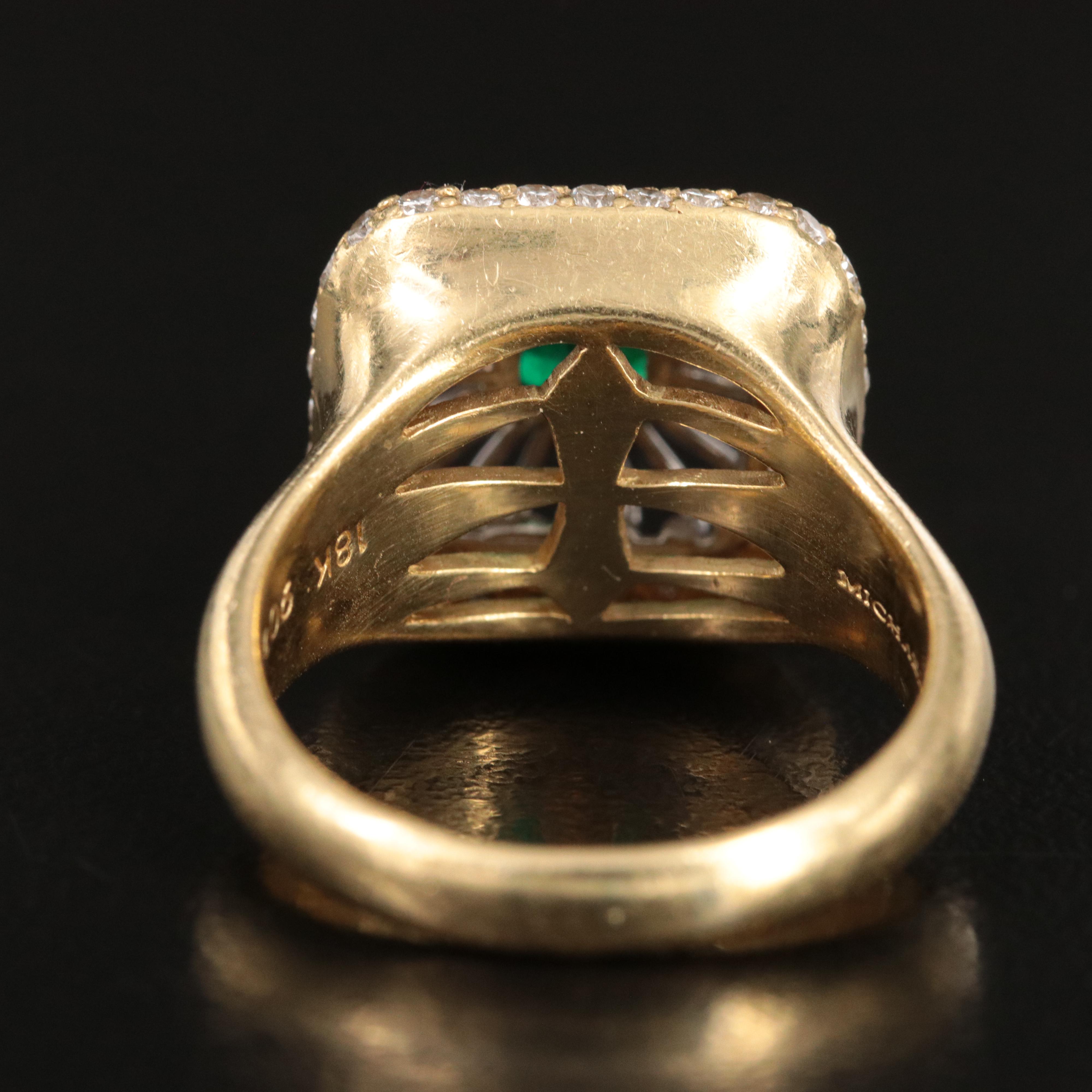 Michael B. 18K, Platinum, Emerald and 0.76 CTW Diamond Ring