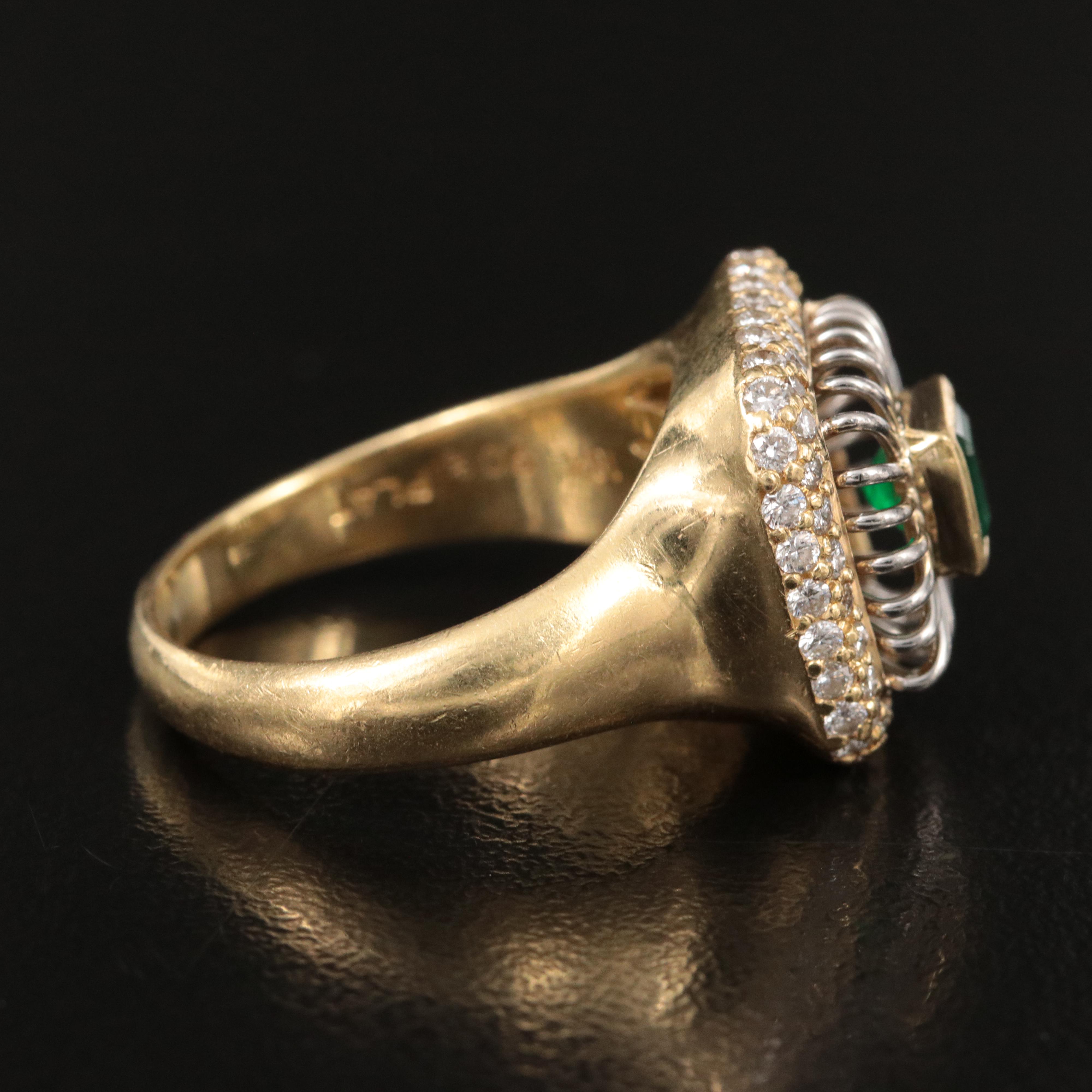 Michael B. 18K, Platinum, Emerald and 0.76 CTW Diamond Ring
