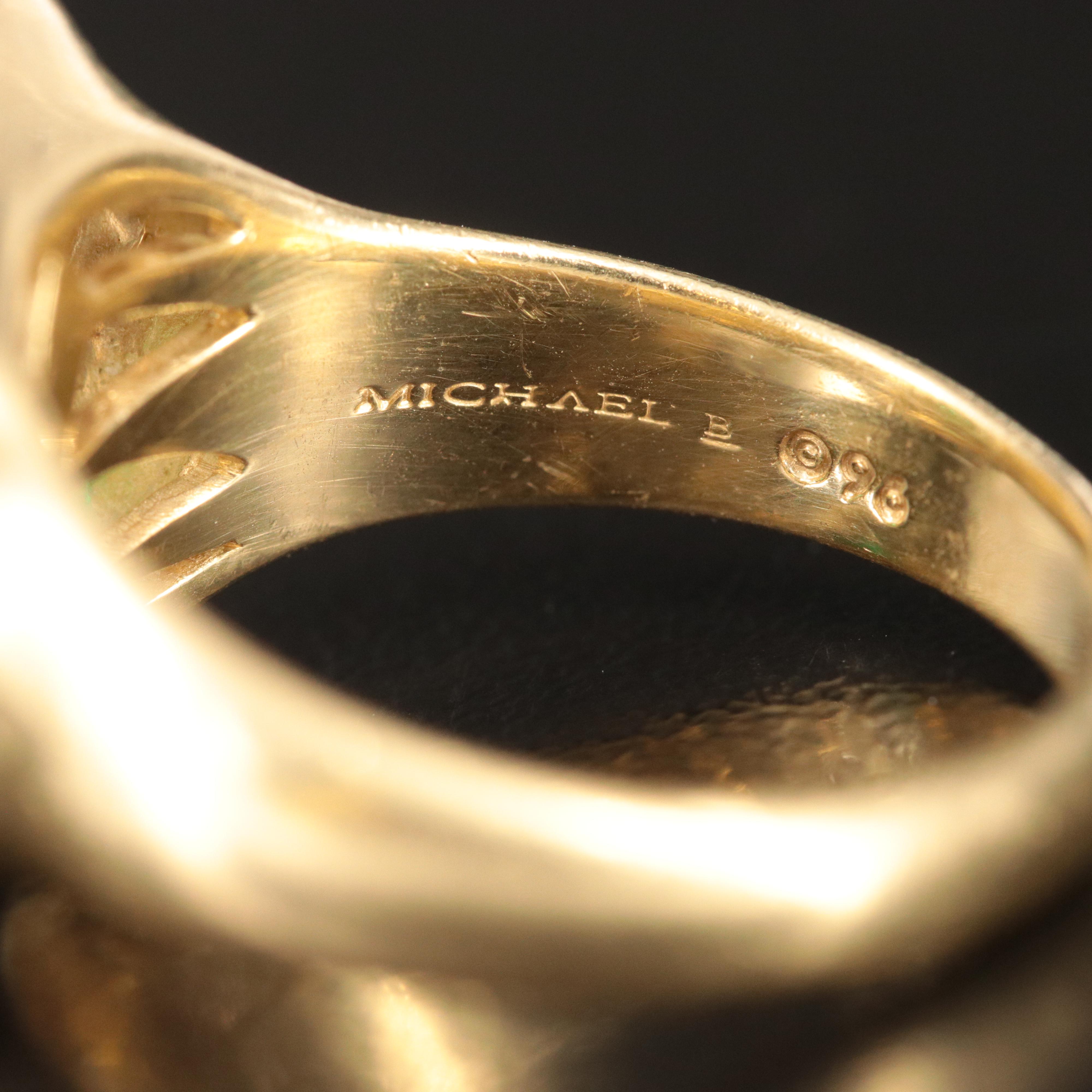 Michael B. 18K, Platinum, Emerald and 0.76 CTW Diamond Ring