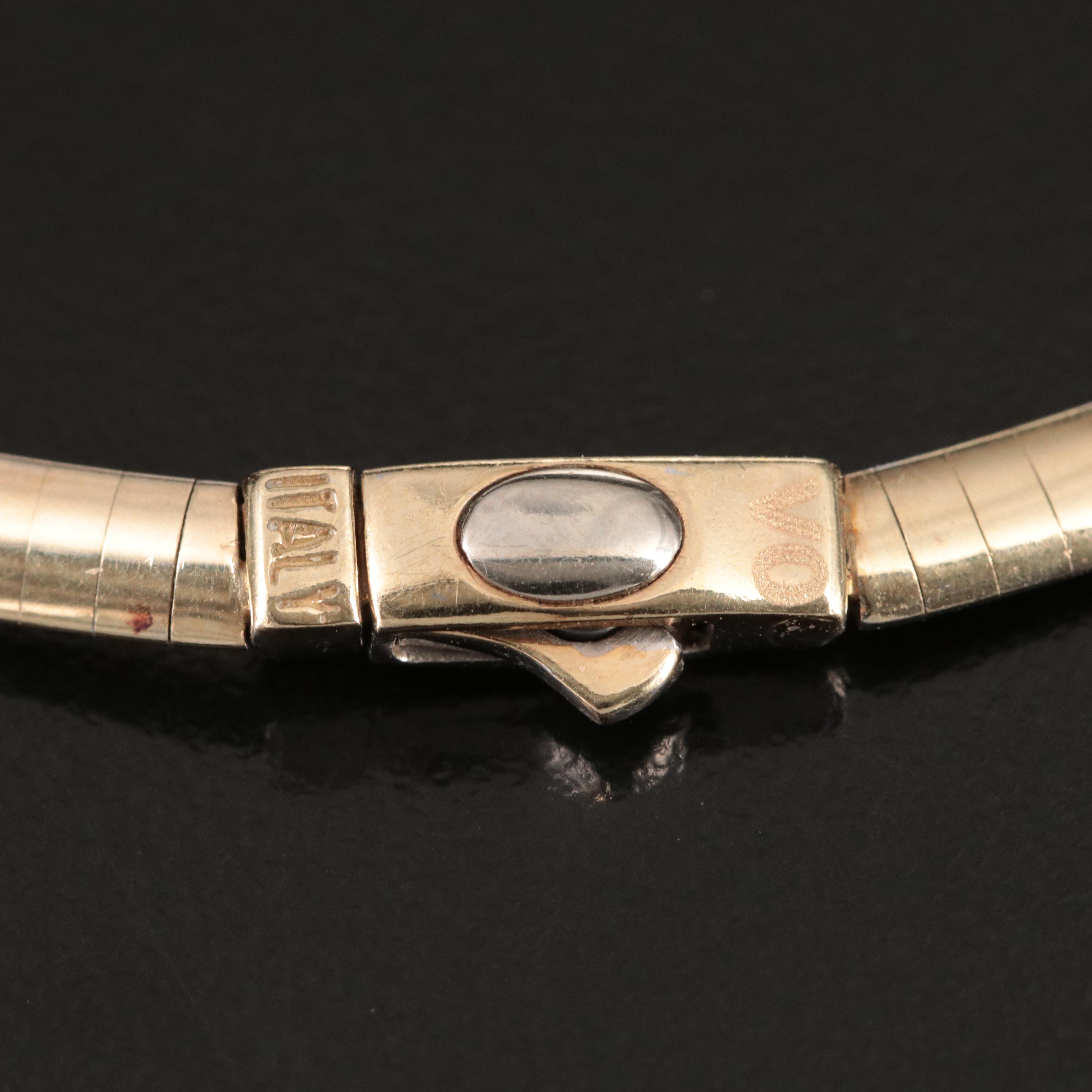 Italian Two-Tone Reversible Omega Necklace