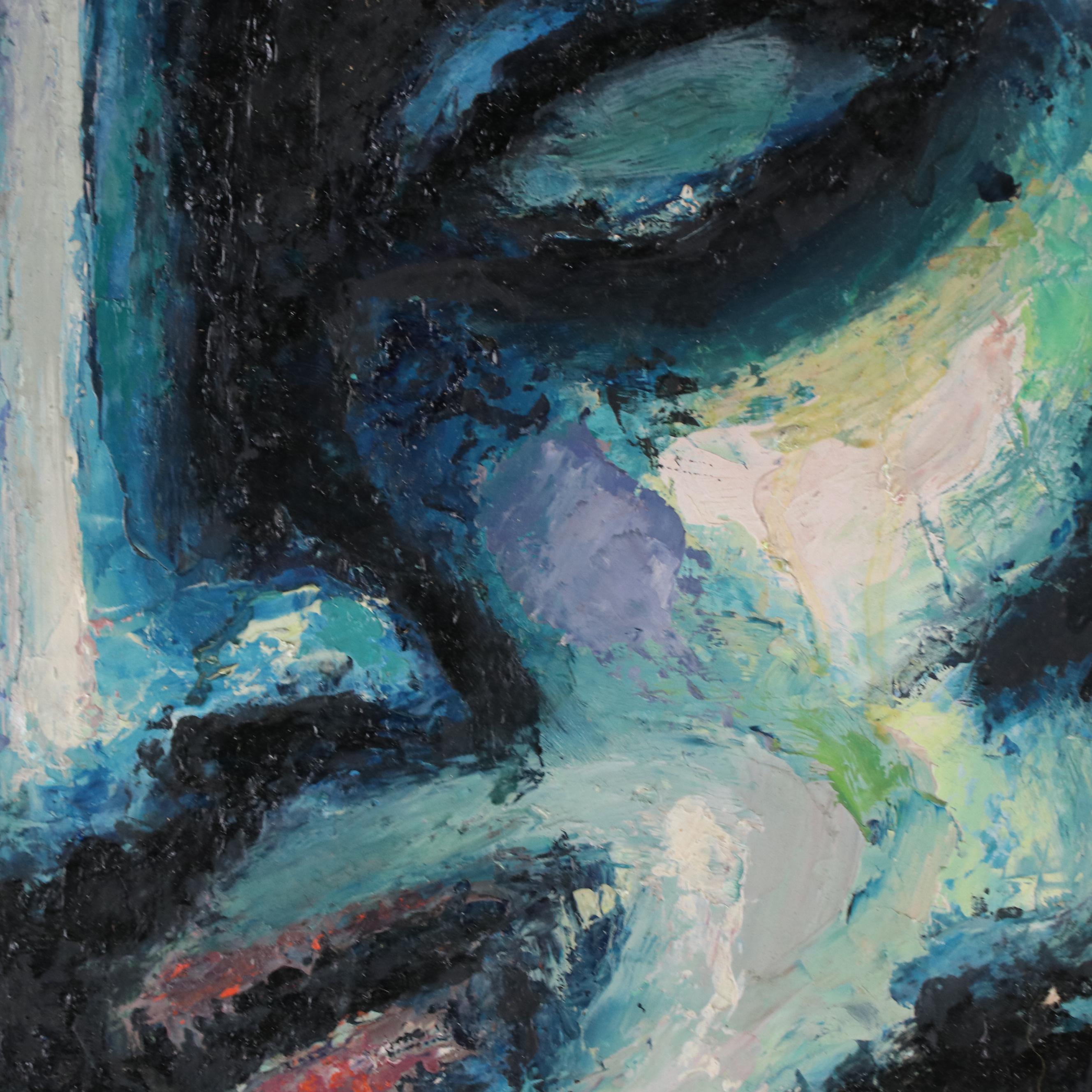 John Christoforou Abstract Expressionistic Style Oil Painting of Figure