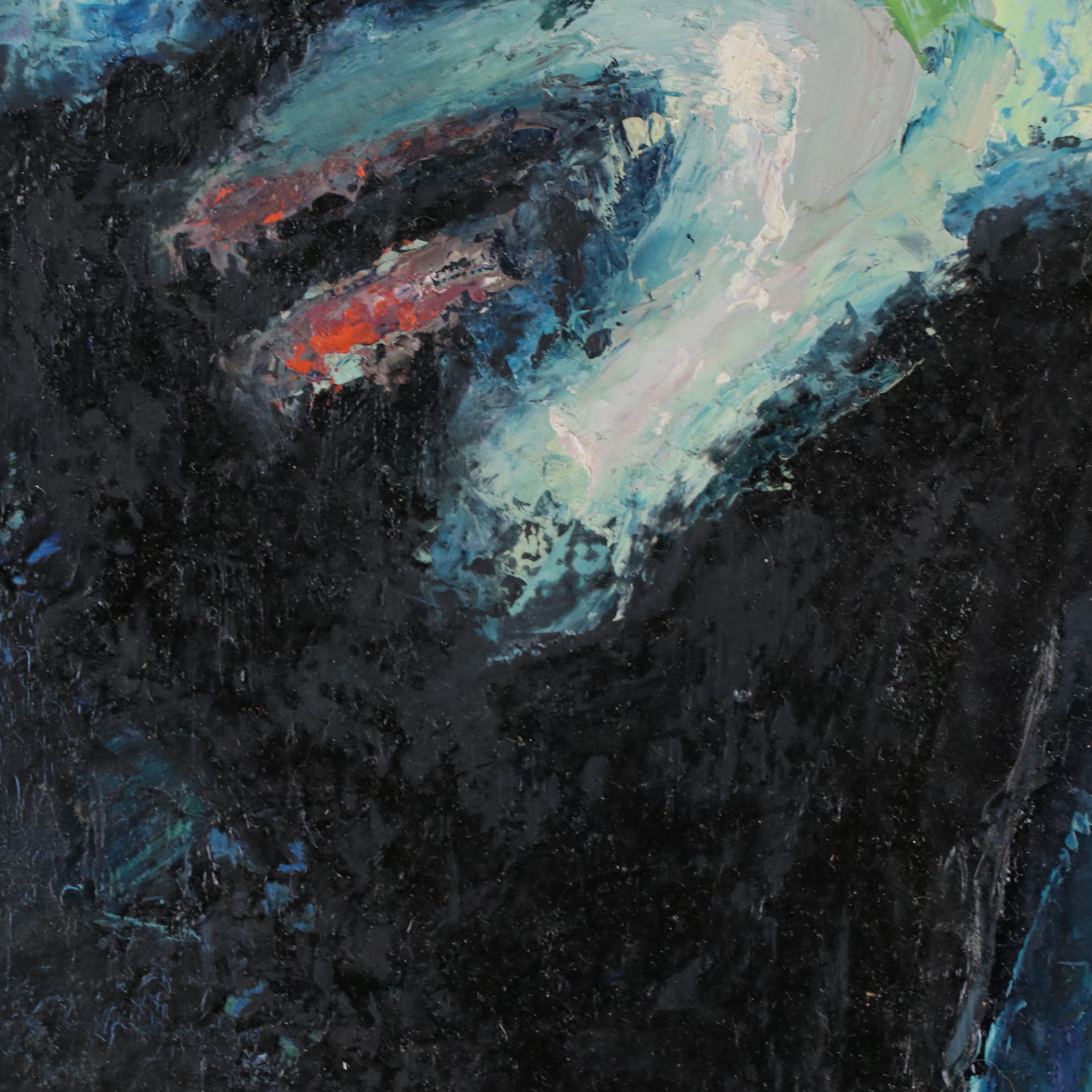 John Christoforou Abstract Expressionistic Style Oil Painting of Figure