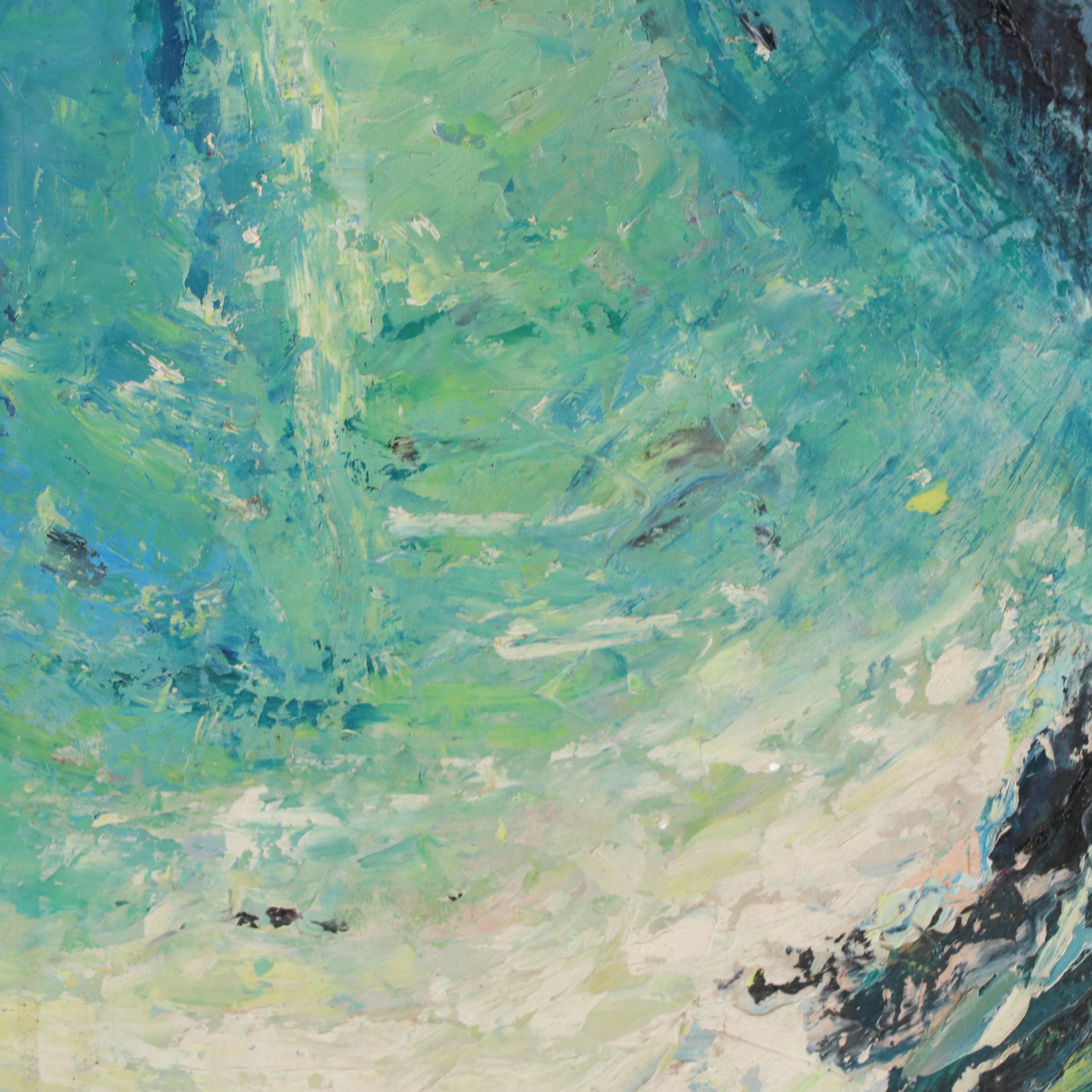 John Christoforou Abstract Expressionistic Style Oil Painting of Figure