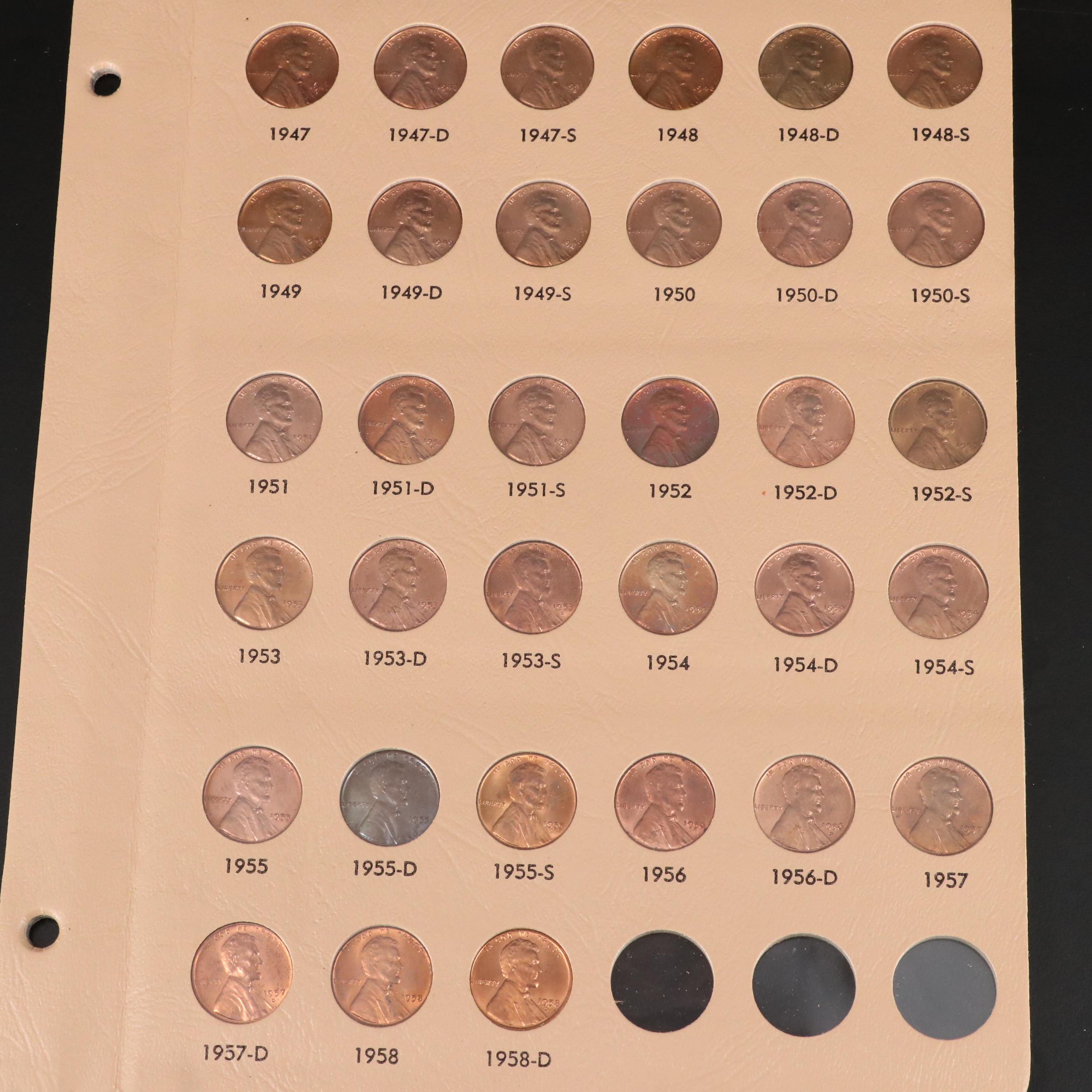 Partial Collection of One Hundred-Twelve Different Lincoln Cents From 1935-1981
