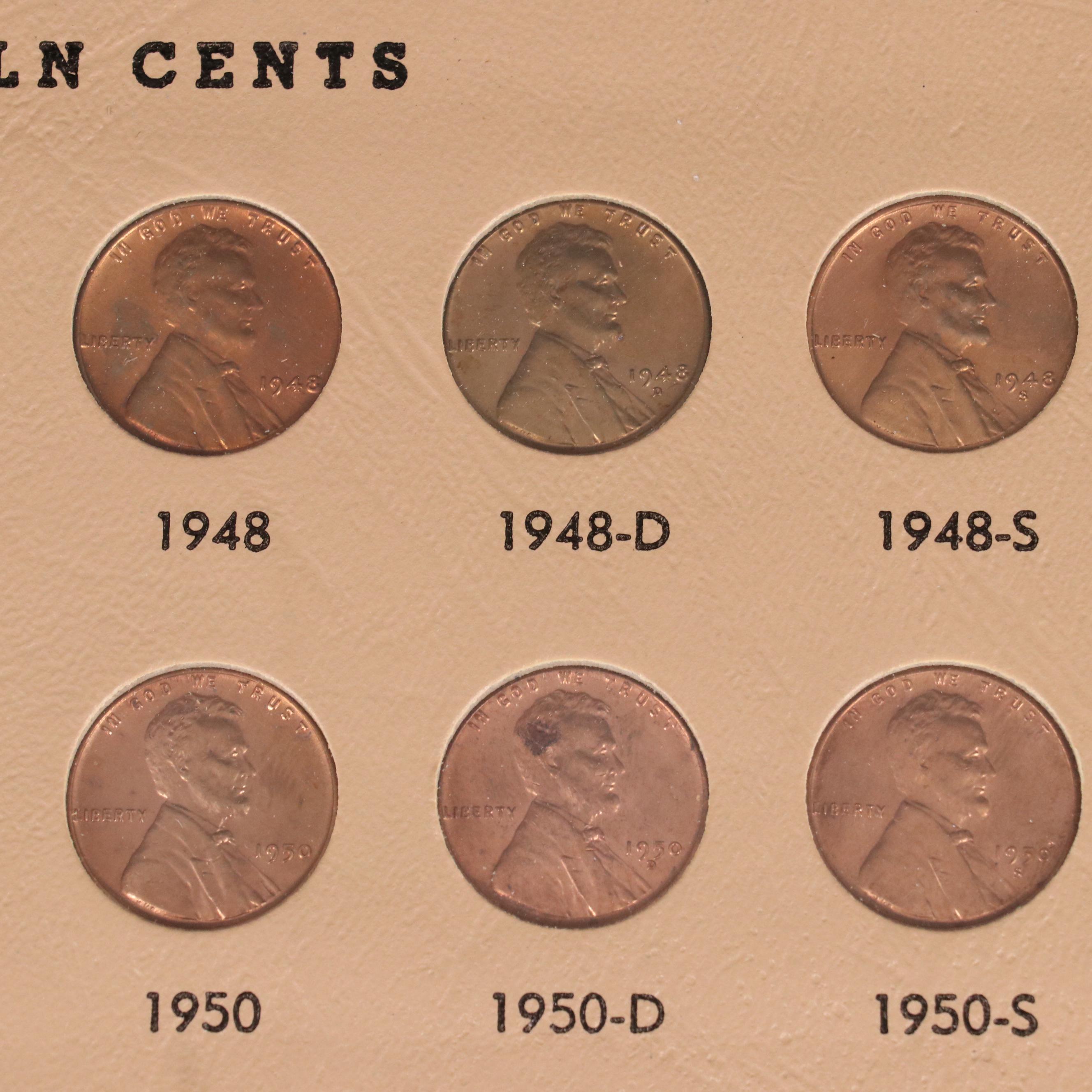 Partial Collection of One Hundred-Twelve Different Lincoln Cents From 1935-1981