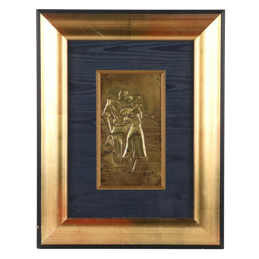 Jamaal B. Sheats Figurative Metal Repoussé Panel, 2005
