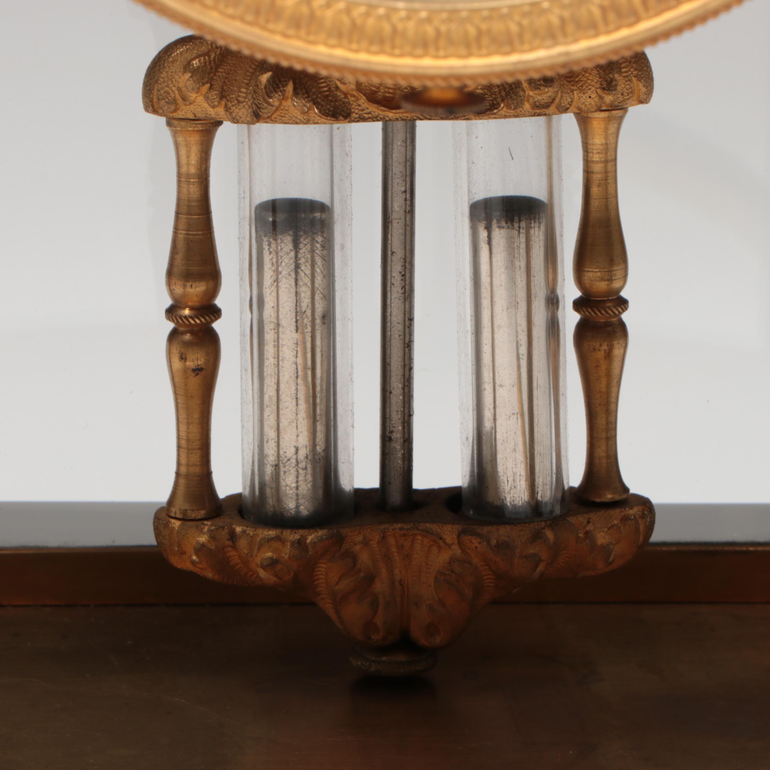 French Gilt Bronze and Glass Mantel Clock with Tiffany & Co. Face, Early 20th C.