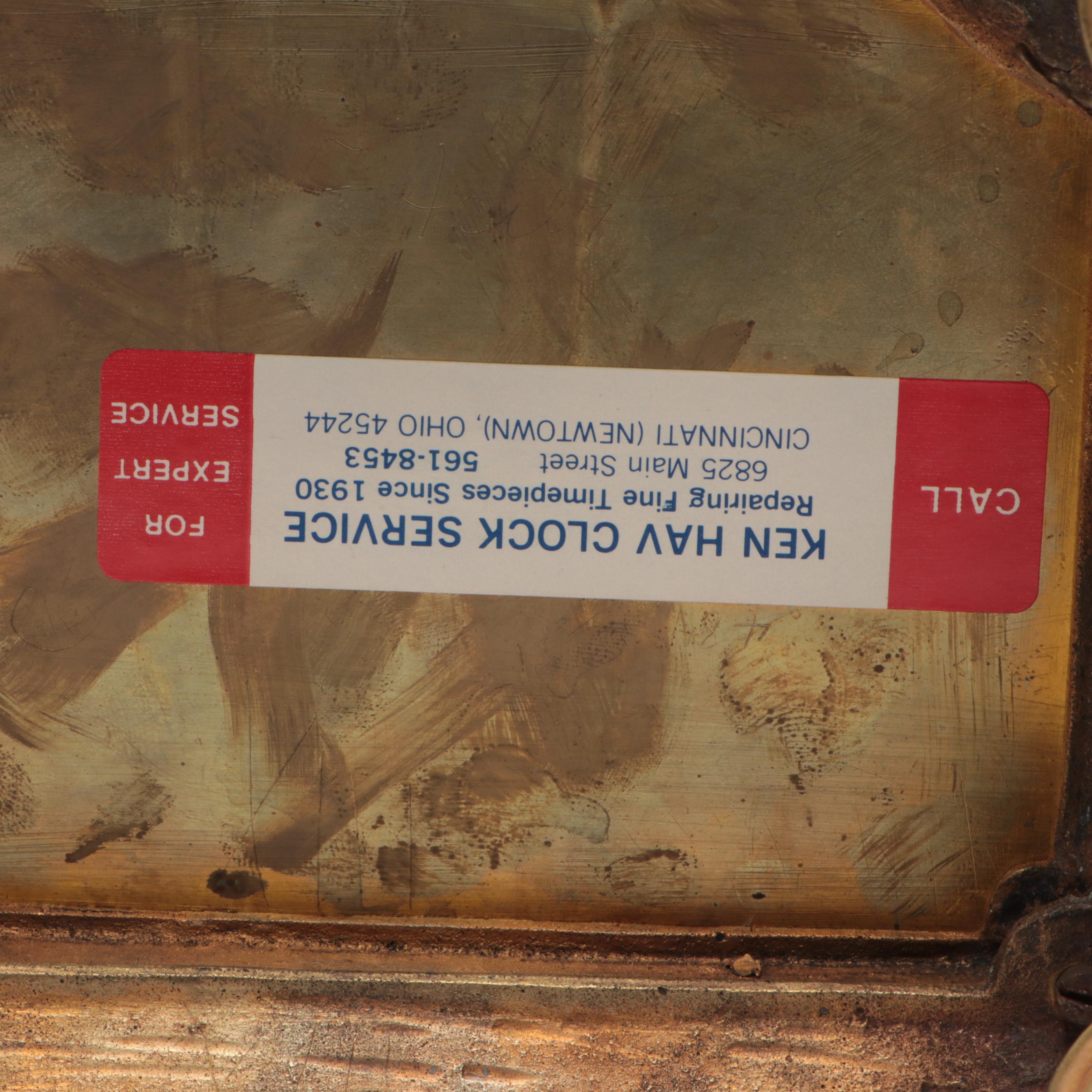 French Gilt Bronze and Glass Mantel Clock with Tiffany & Co. Face, Early 20th C.