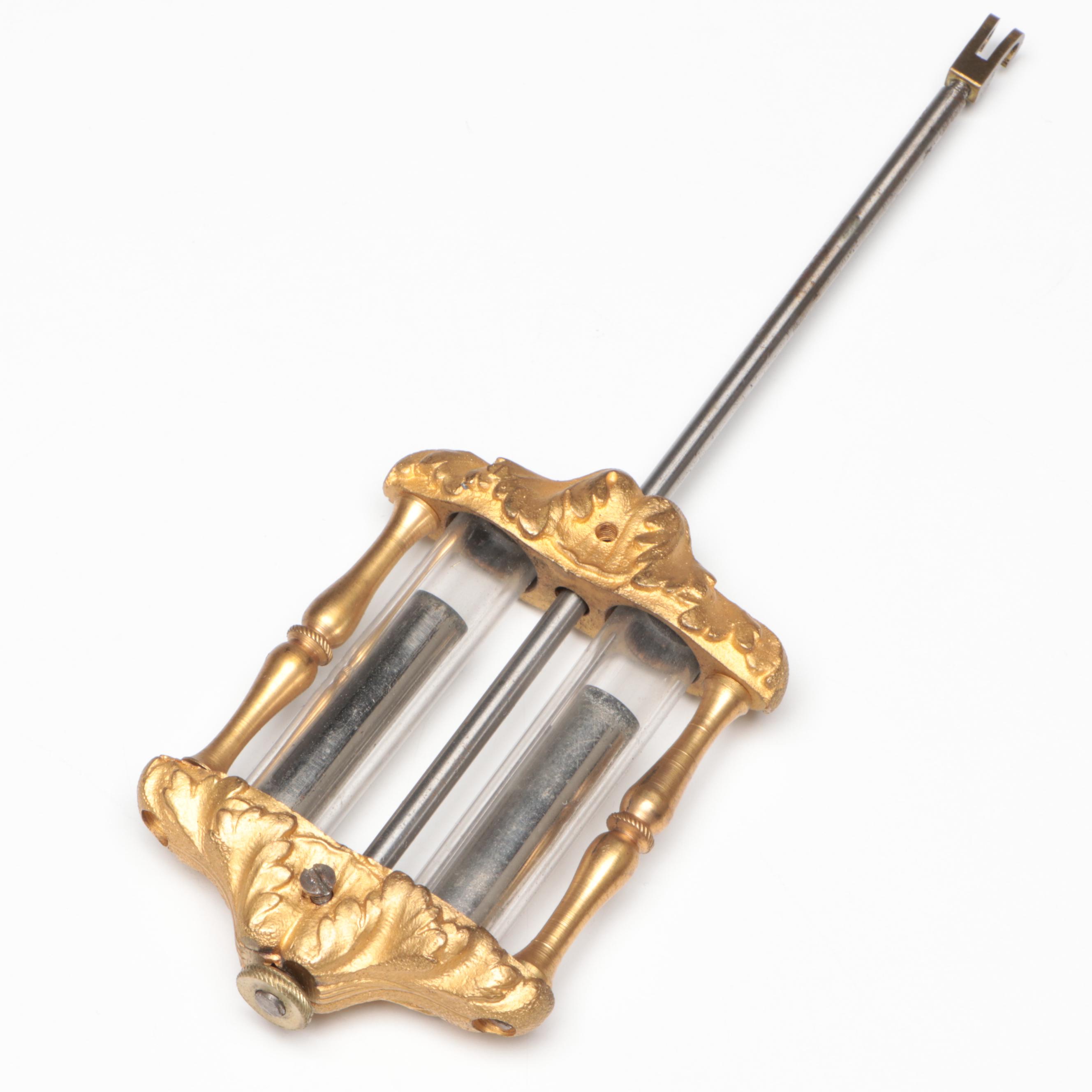 French Gilt Bronze and Glass Mantel Clock with Tiffany & Co. Face, Early 20th C.