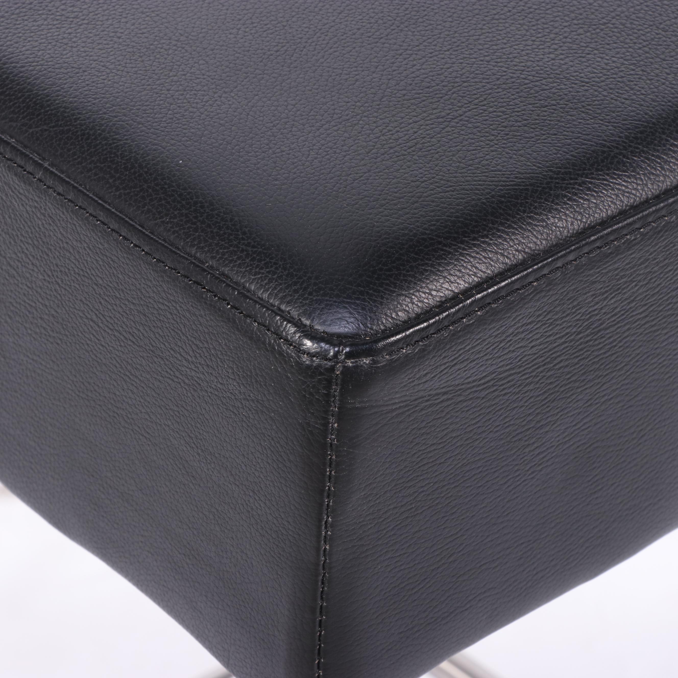 Three IKEA "Julius" Faux-Leather and Brushed Metal Counter Stools