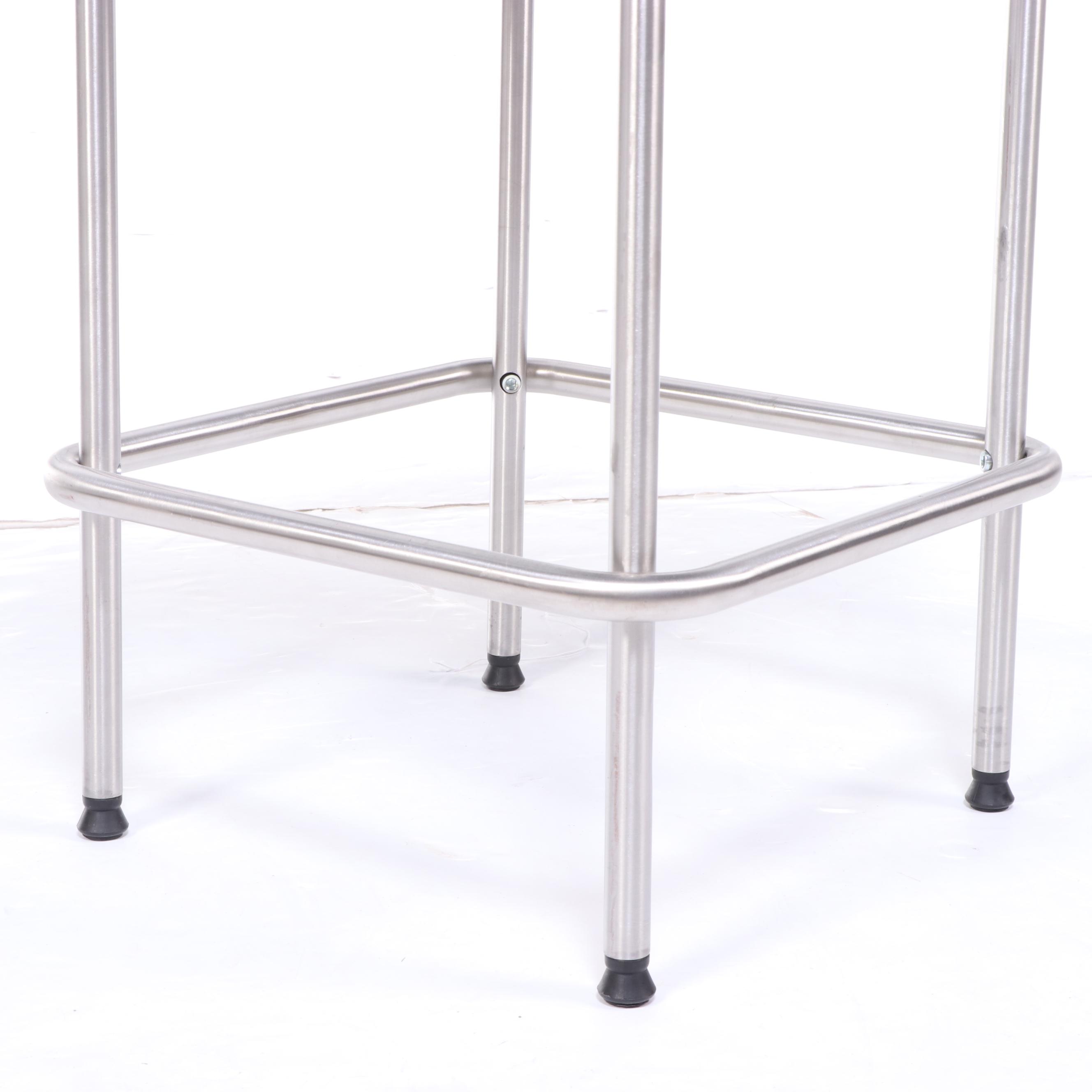 Three IKEA "Julius" FauxLeather and Brushed Metal Counter Stools EBTH