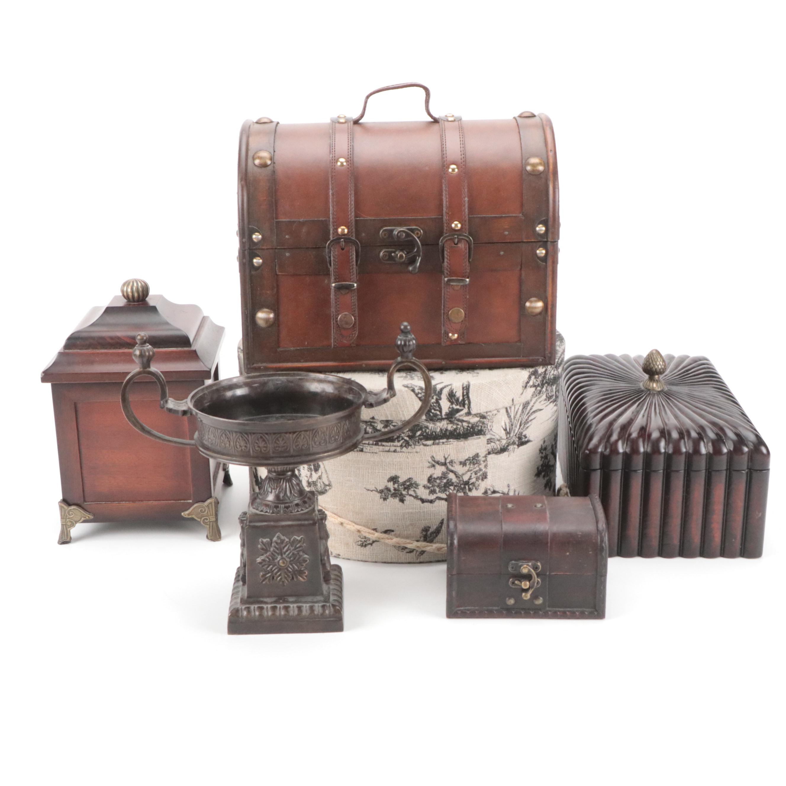 Fabric Nesting Boxes, Leather Trunk Box and More