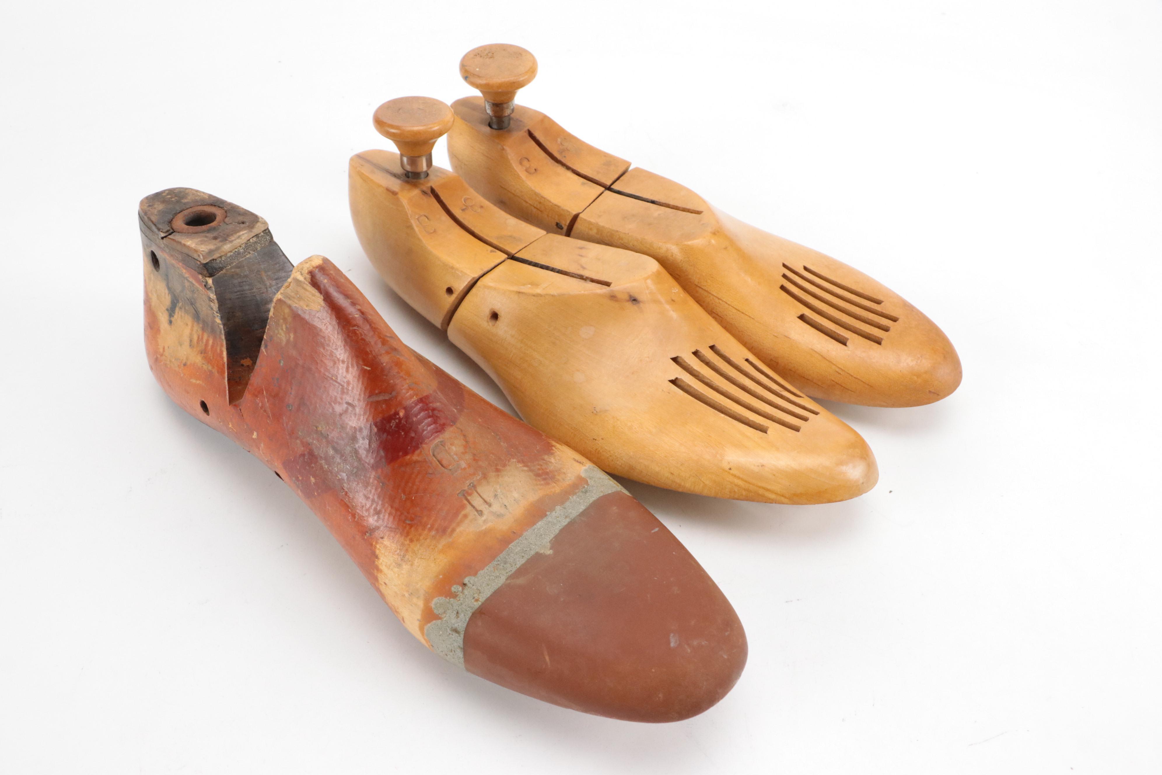 Roatan Parquetry Wood Centerpiece Bowl with Shoe Stretchers, Metal Bound Boxes