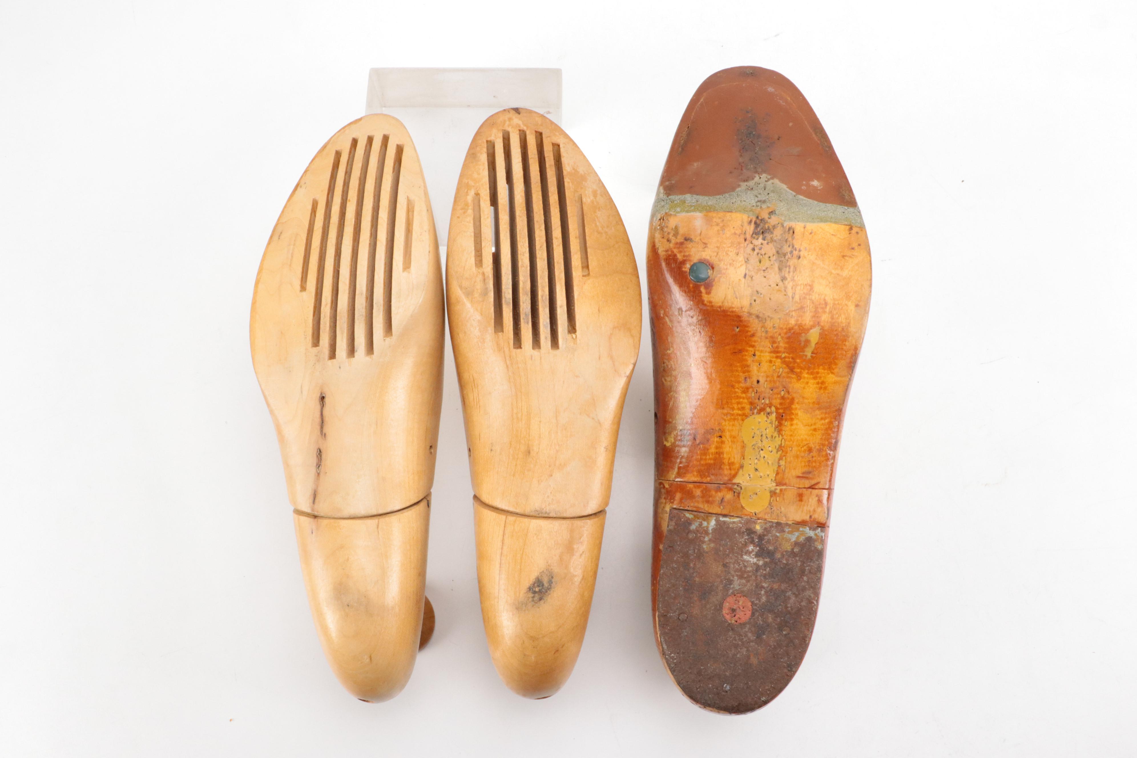 Roatan Parquetry Wood Centerpiece Bowl with Shoe Stretchers, Metal Bound Boxes