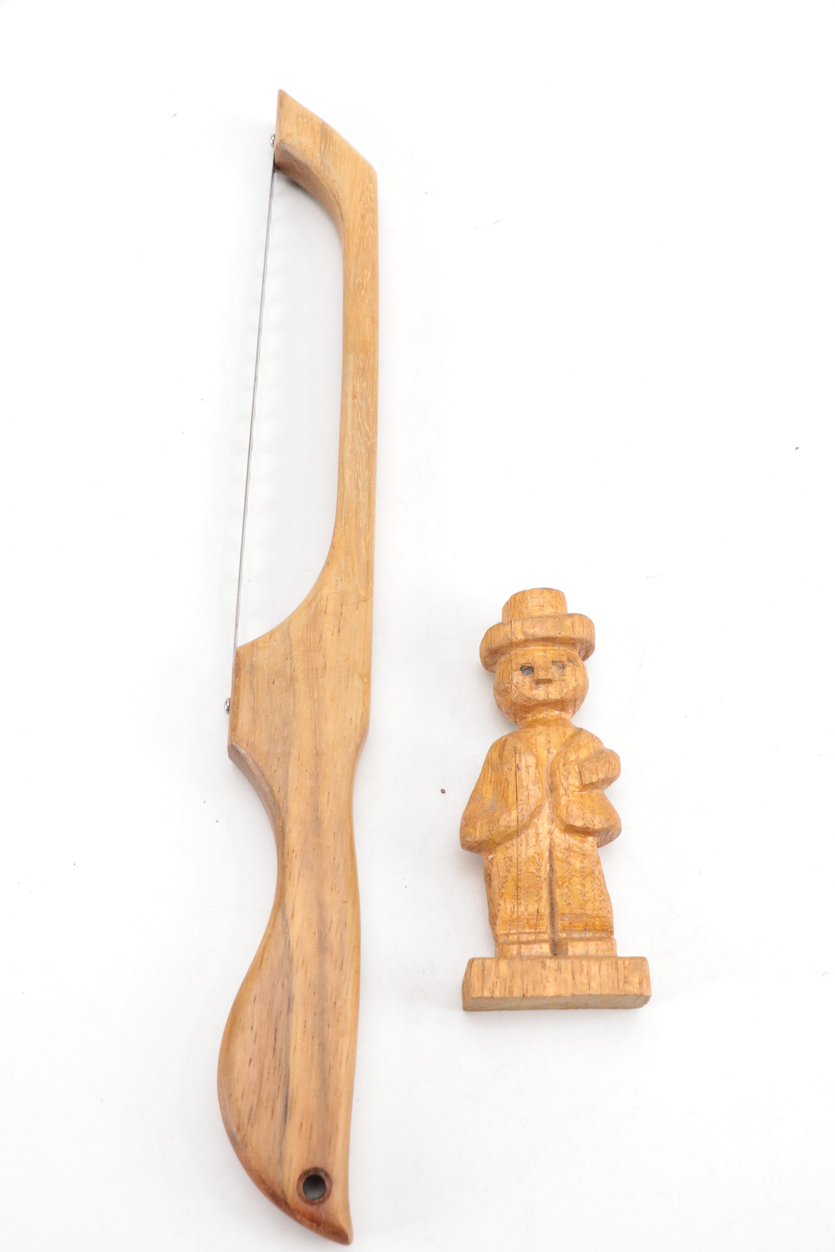 Roatan Parquetry Wood Centerpiece Bowl with Shoe Stretchers, Metal Bound Boxes