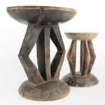 African Tonga Carved Wooden Stools