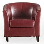 Art Deco Style Faux  Leather Barrel Back Armchair