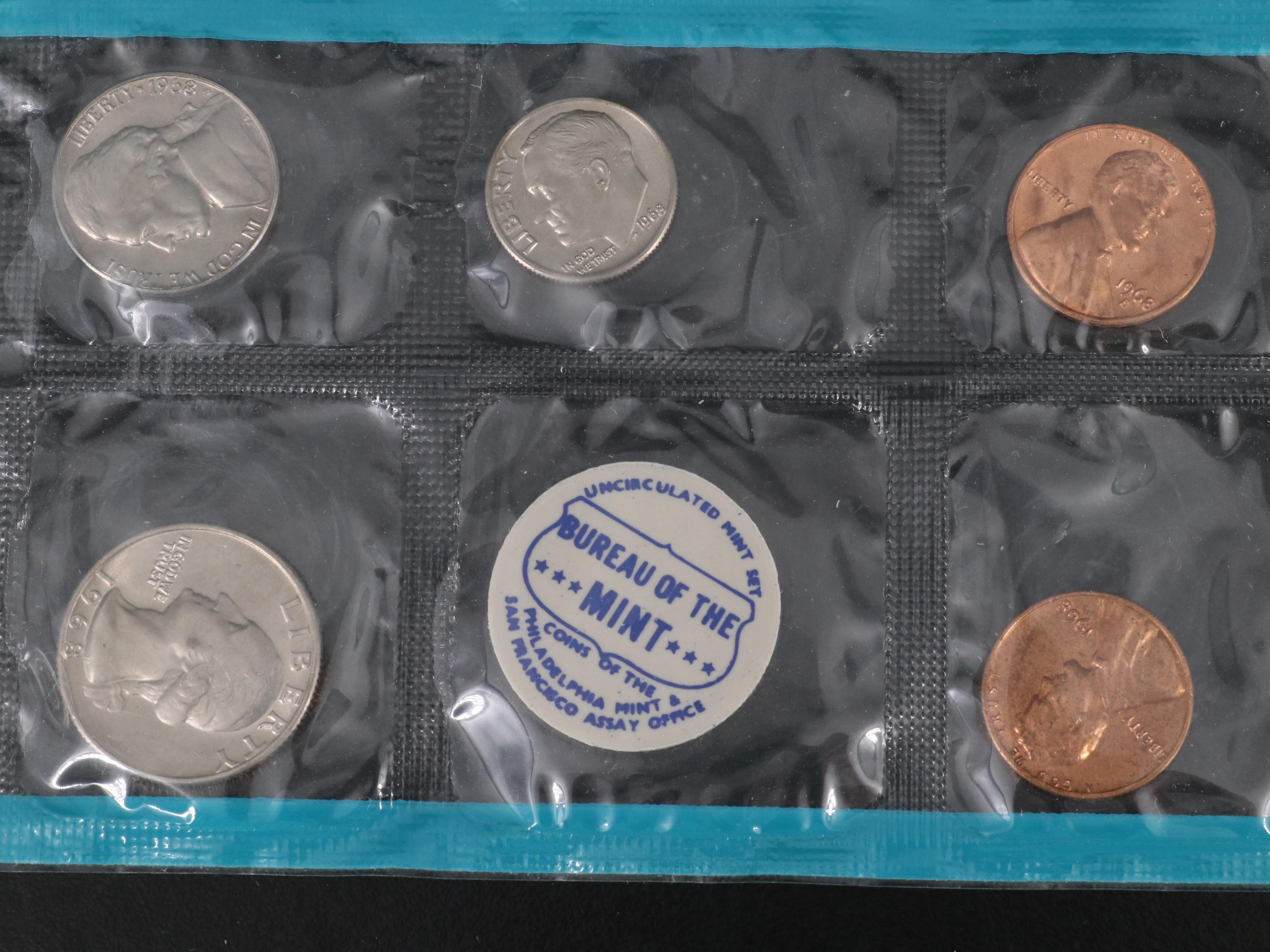 Collection of Twenty-Six Different U.S. Mint Sets 1968-1995 Complete
