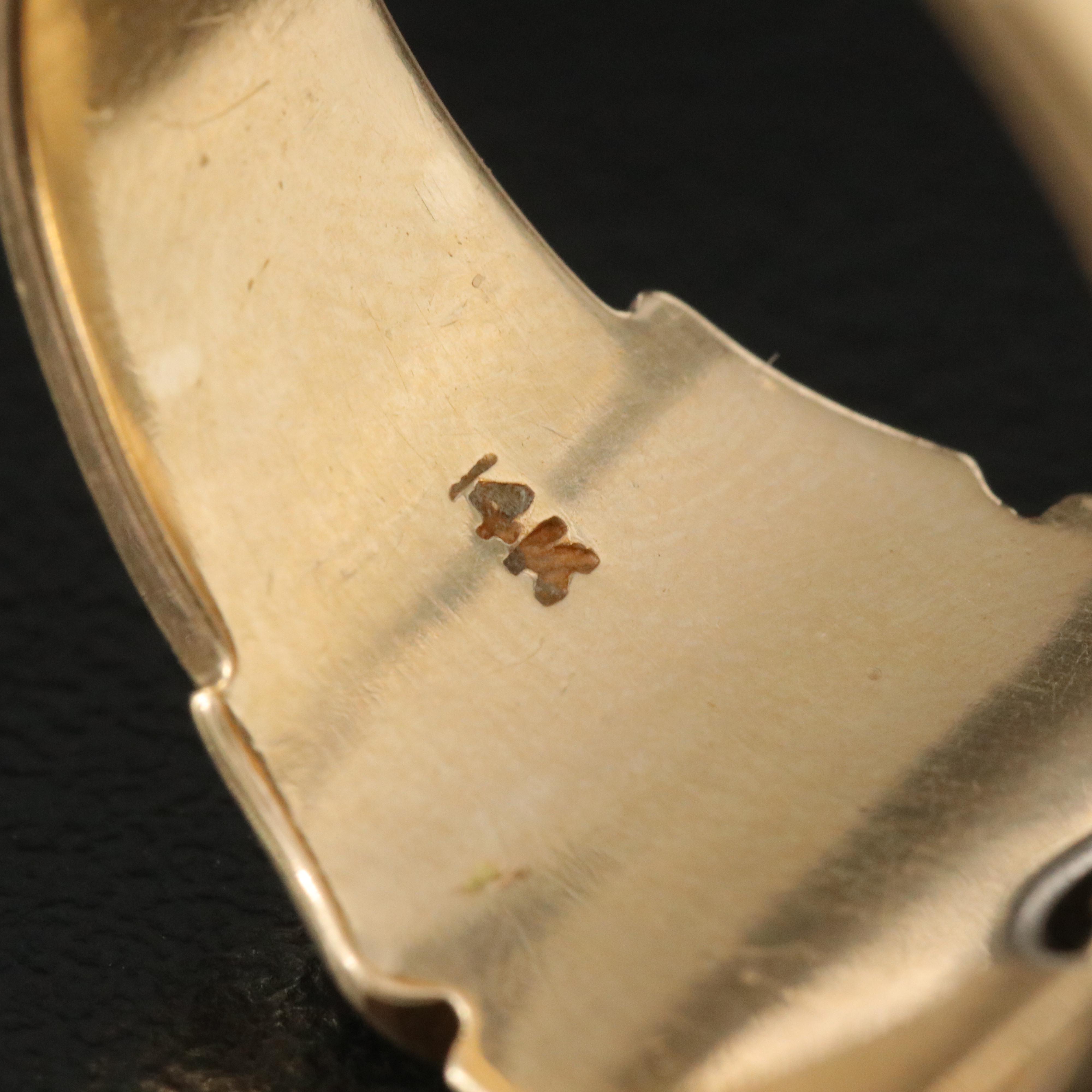 Vintage 14K 0.08 CT Diamond 32nd Degree Scottish Rite Freemason Ring