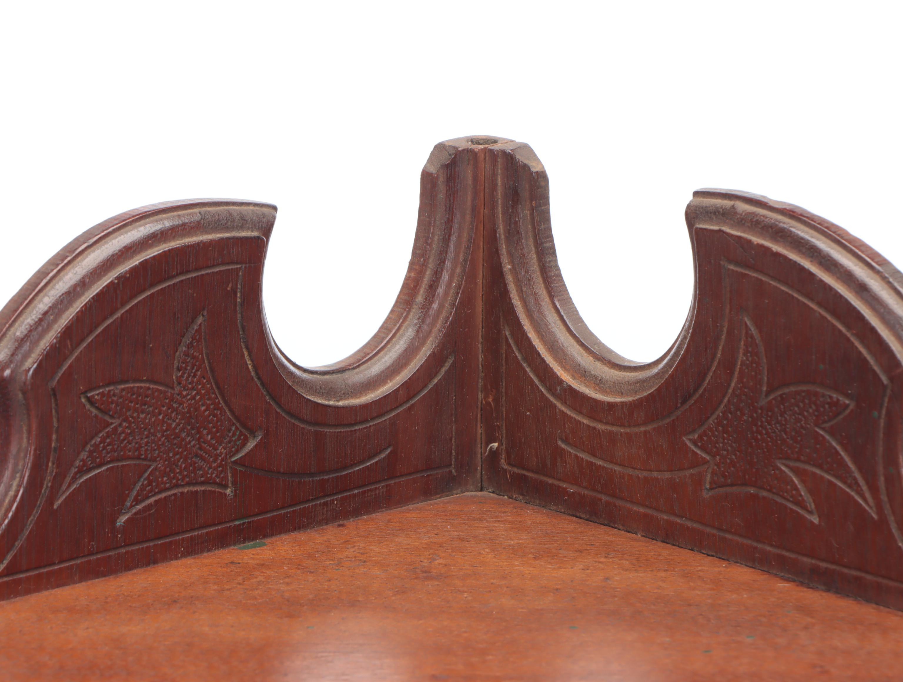 Carved Wood Locking Wall Mounted Corner Cabinet