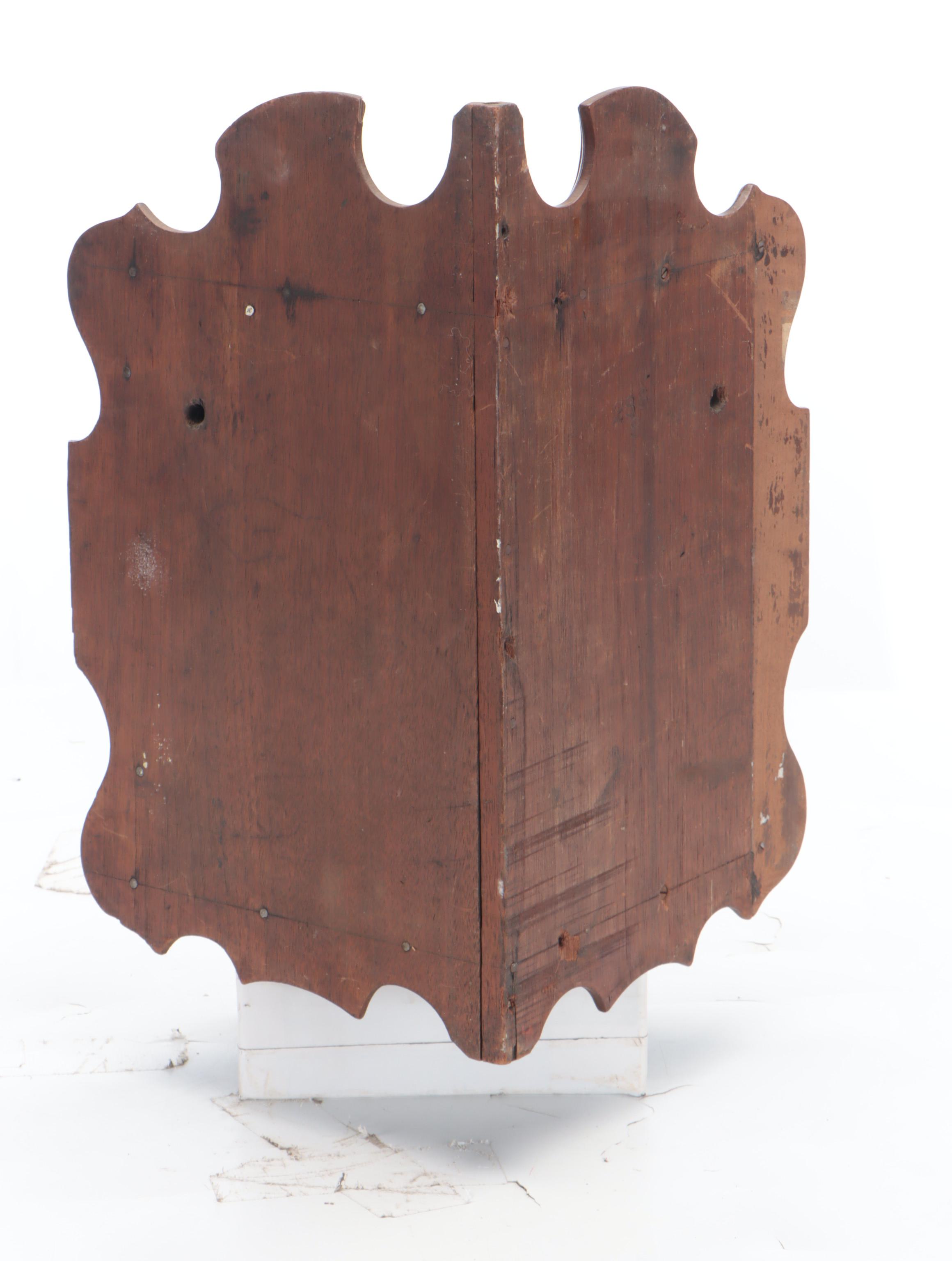 Carved Wood Locking Wall Mounted Corner Cabinet