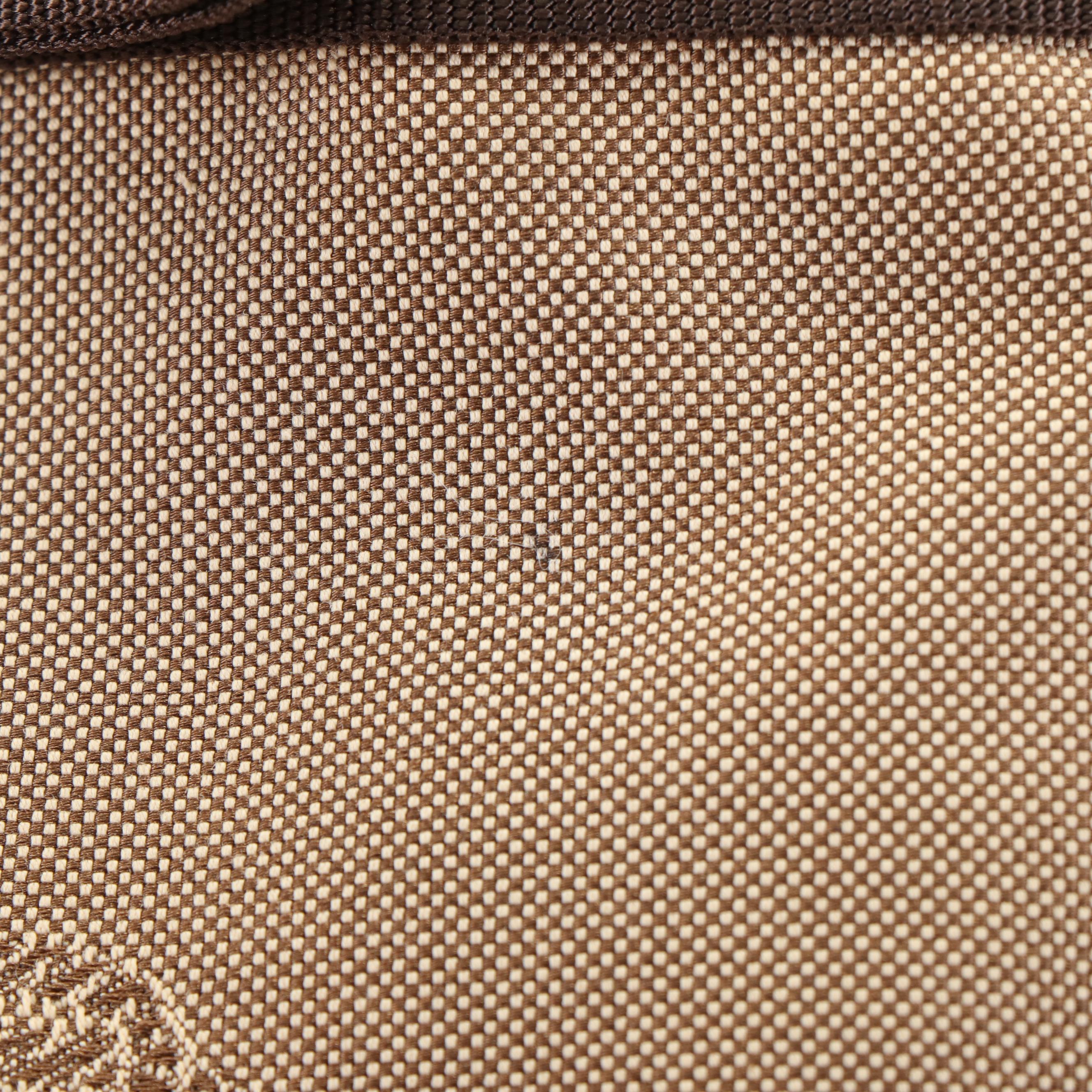 Prada Jacquard Logo Canvas Tote with Blue Leather and Bow Accent