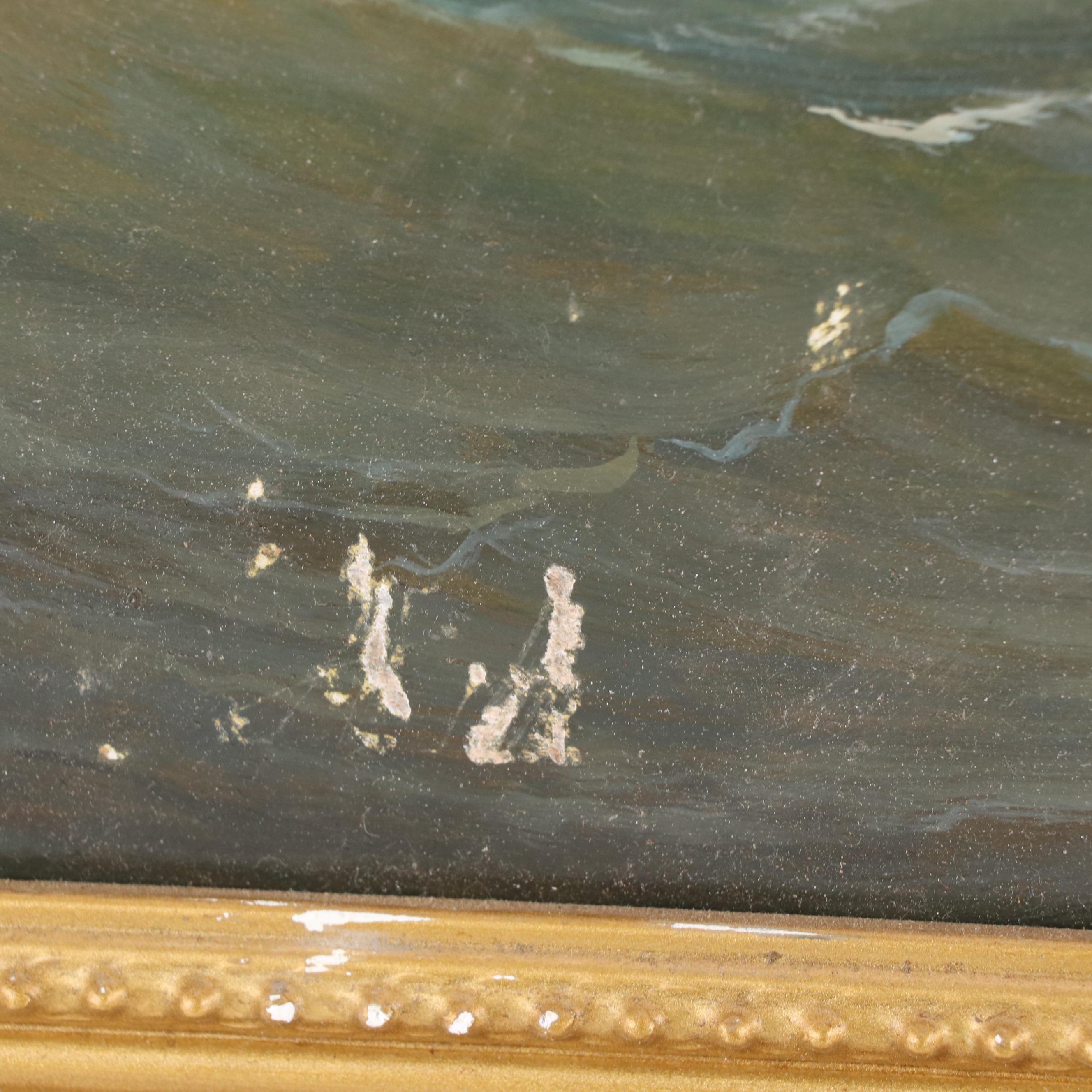 Jan Van Der Meer Naval Scene Oil Painting, 2012