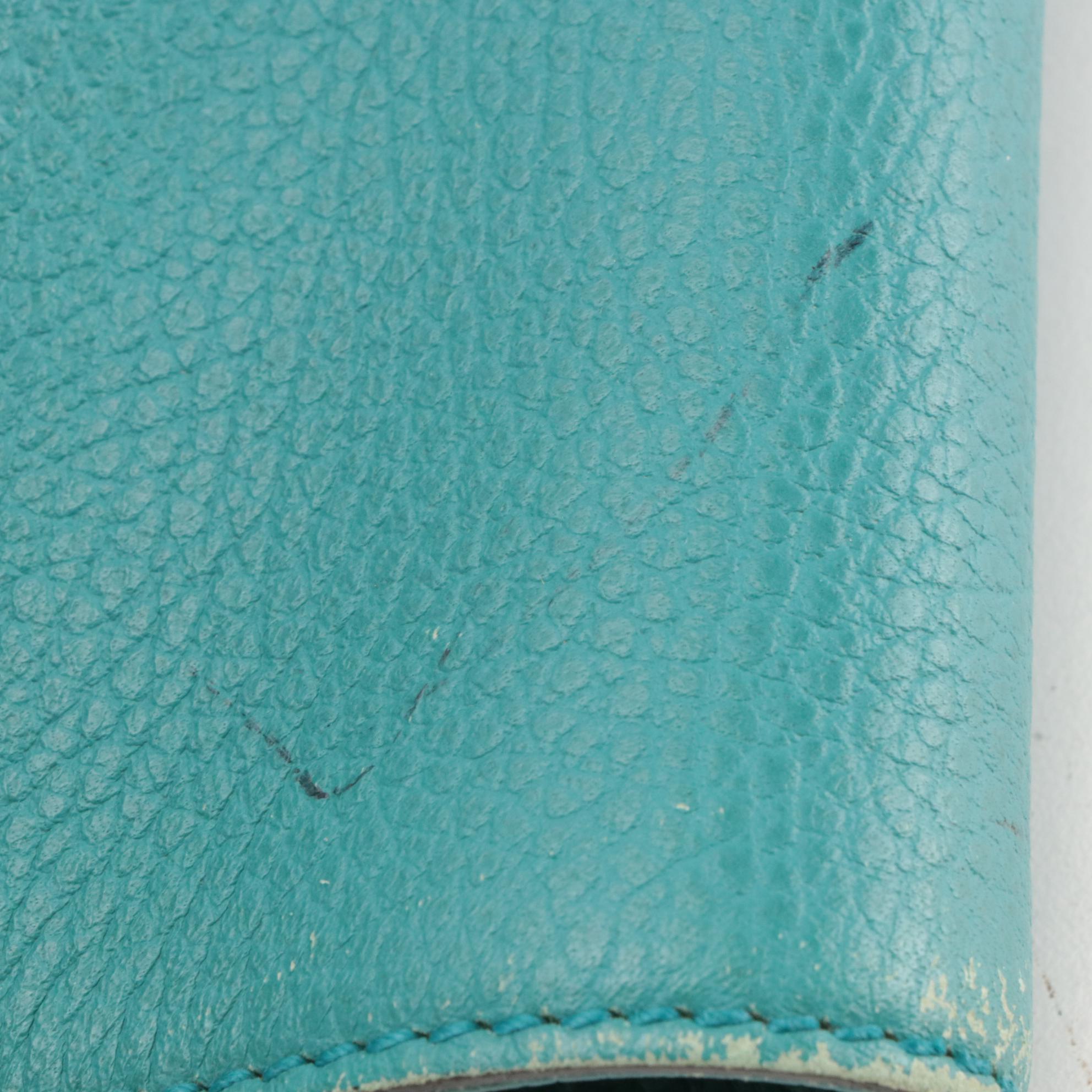 Gucci Swing Shoulder Tote in Teal Grained Leather