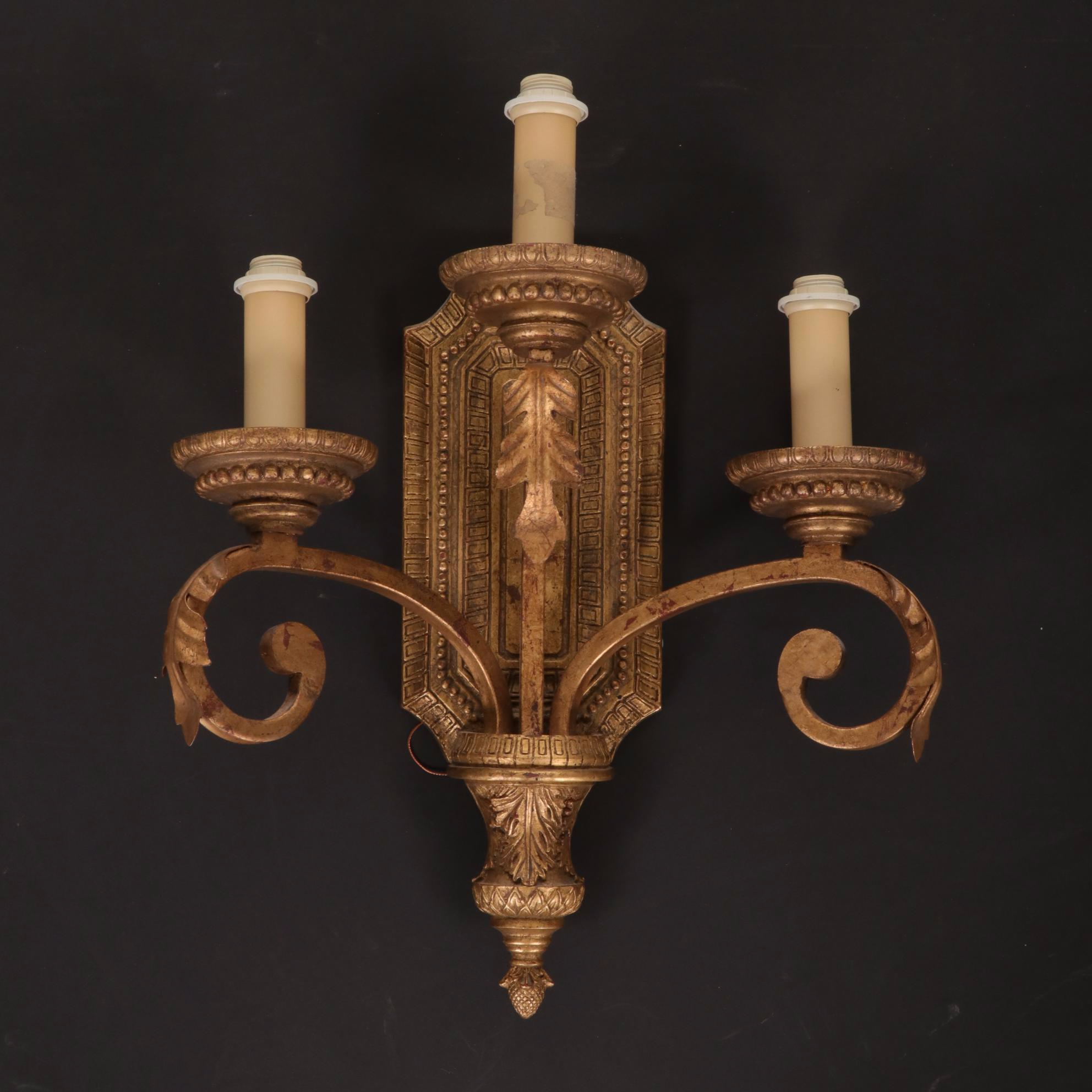 Pasquale Miranda for Feiss Industries Louis XVI Style Gilt Metal Wall Sconces