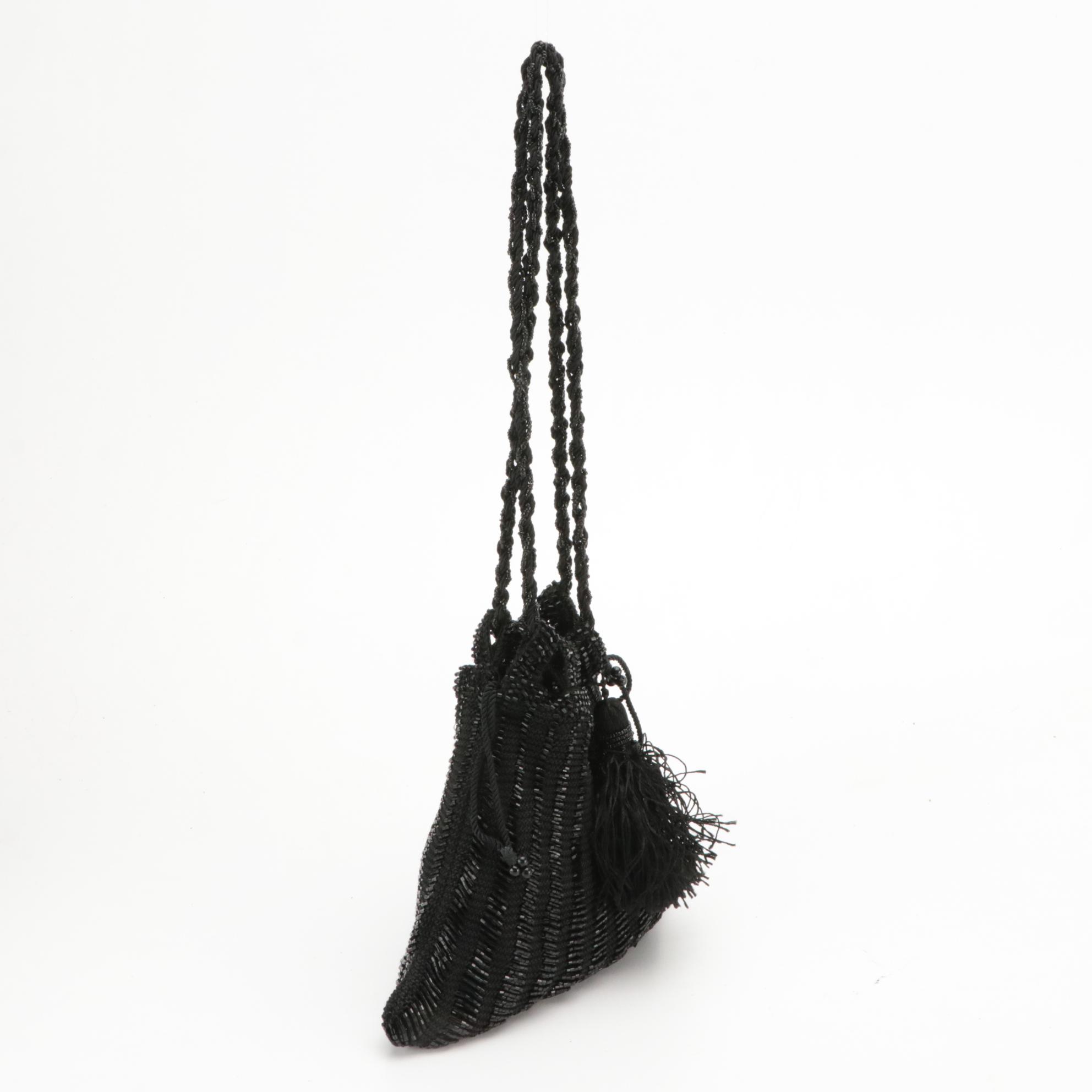 Mary Frances Beaded Papier-Mâché Box Purses and Other Drawstring Tassel Bag