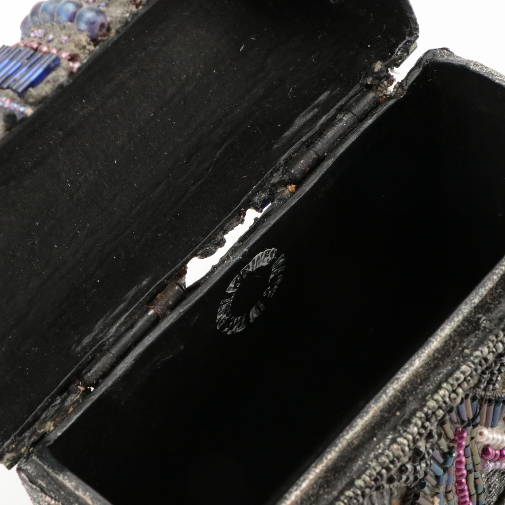 Mary Frances Beaded Papier-Mâché Box Purses and Other Drawstring Tassel Bag