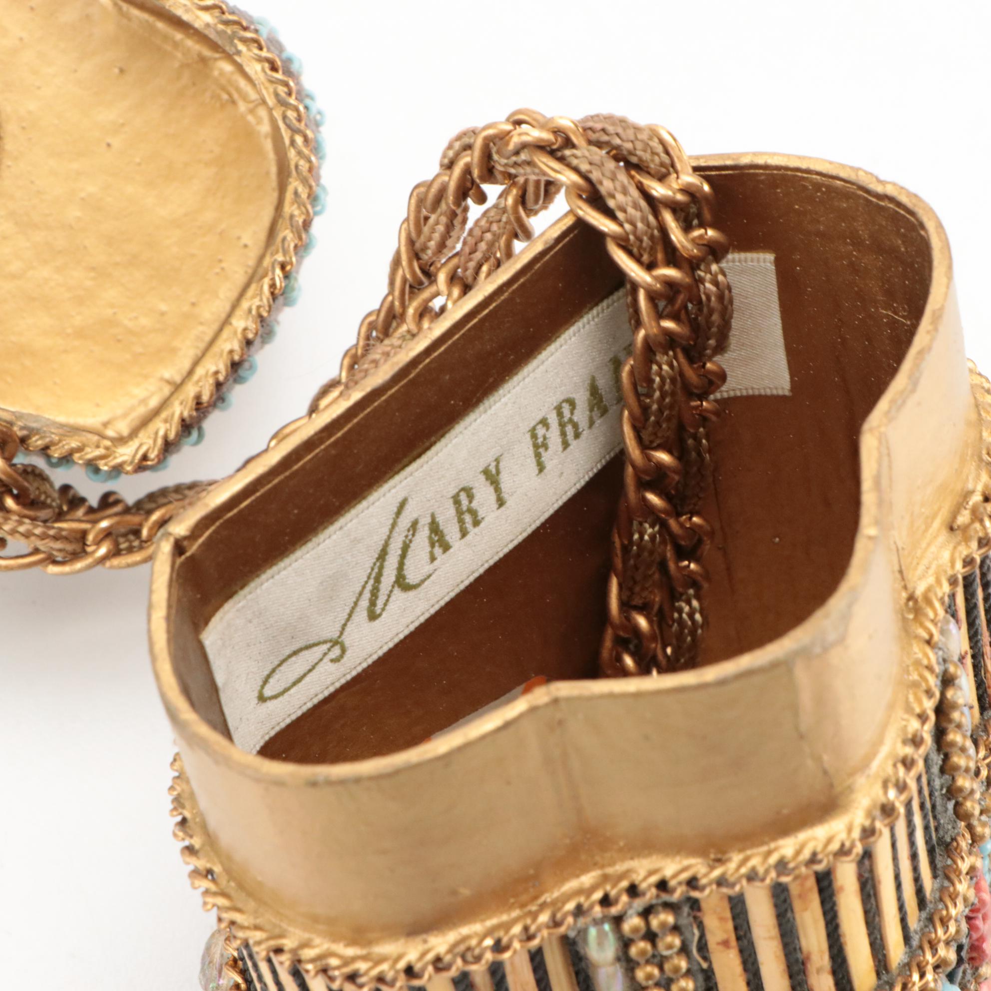 Mary Frances Beaded Papier-Mâché Box Purses and Other Drawstring Tassel Bag