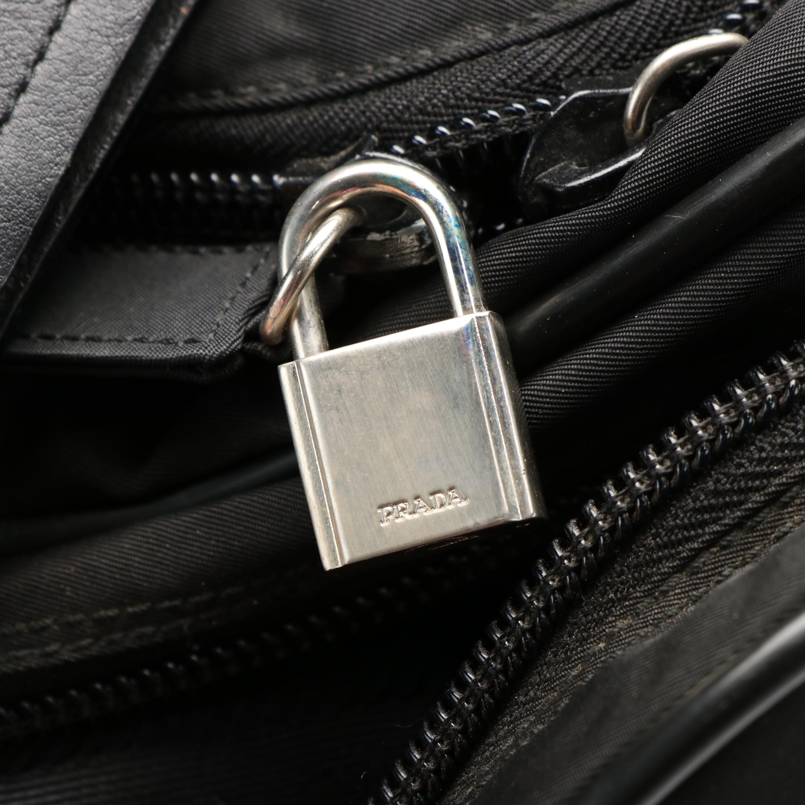 Prada Rolling Duffle Bag in Black Tessuto Nylon