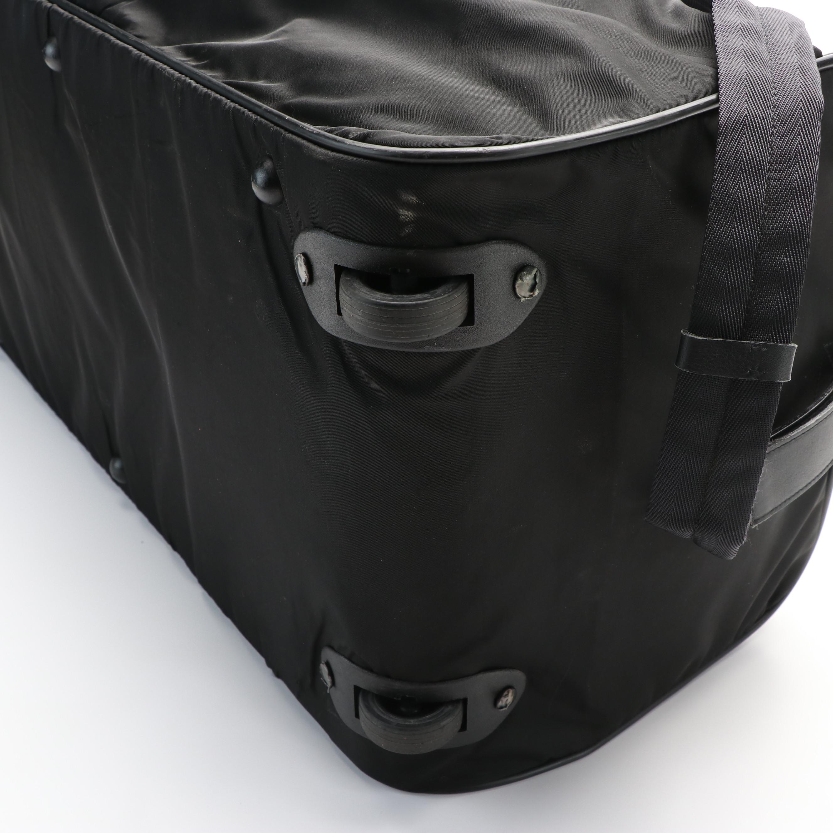 Prada Rolling Duffle Bag in Black Tessuto Nylon