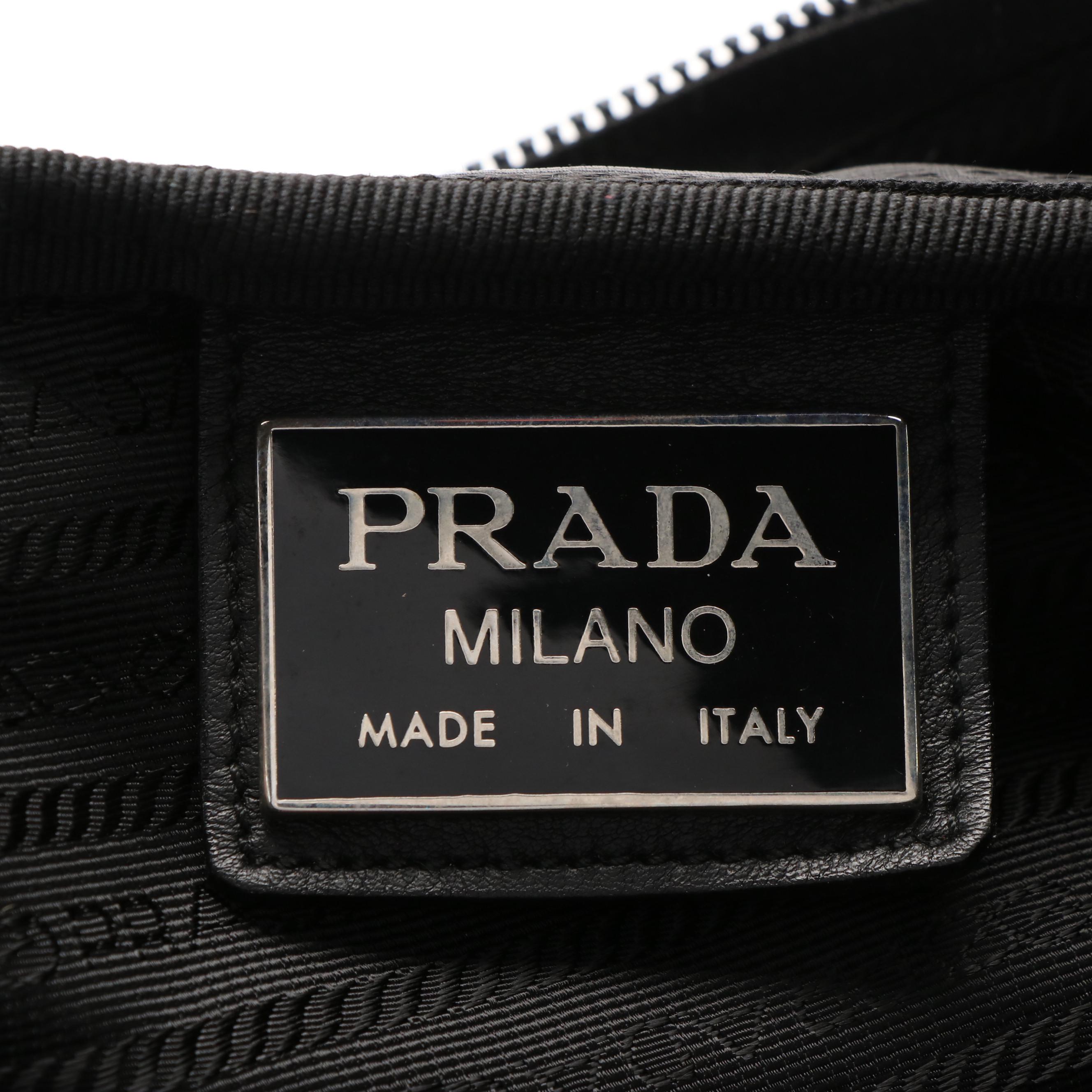 Prada Rolling Duffle Bag in Black Tessuto Nylon