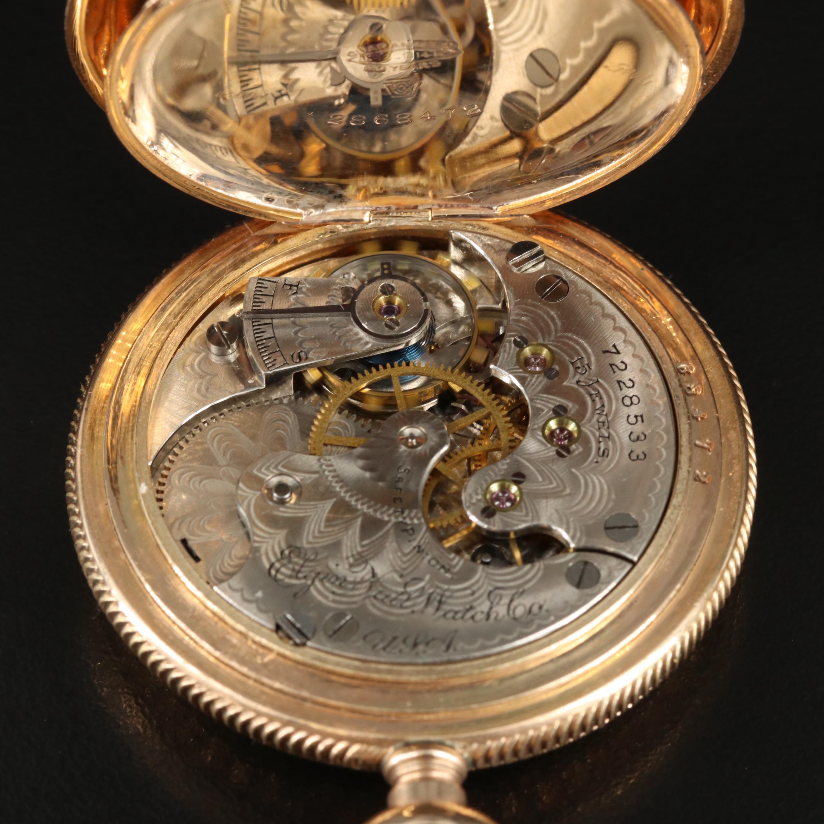 1898 Elgin Gold-Filled Hunting Case Pocket Watch