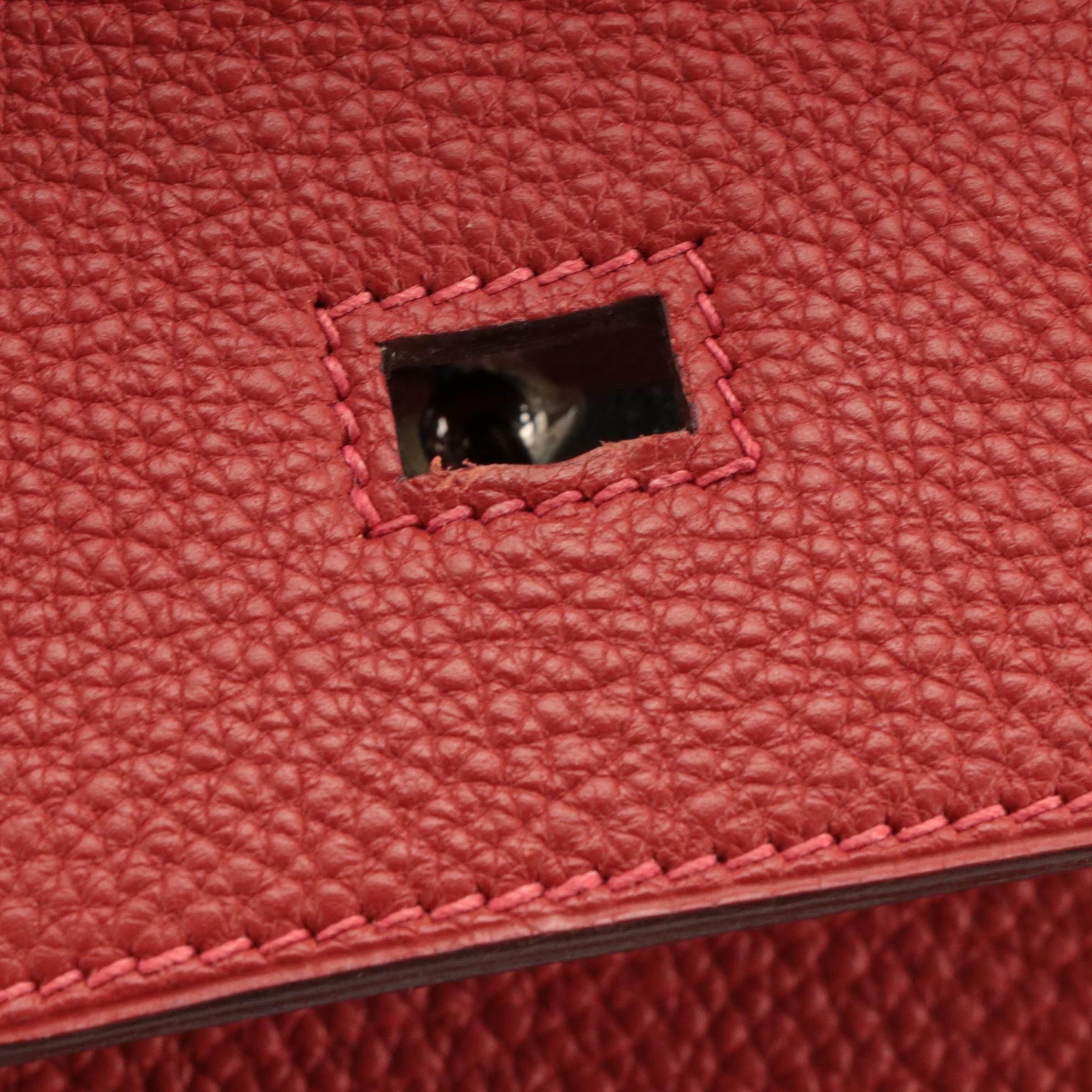 Hermès Birkin 35 Satchel in Rouge Vif Fjord Leather
