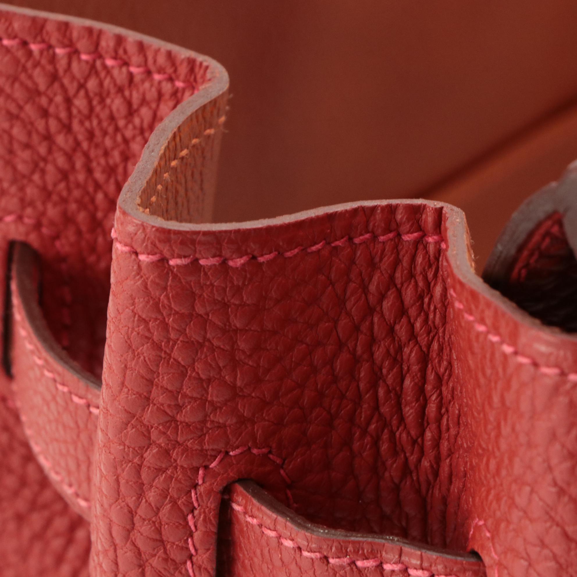 Hermès Birkin 35 Satchel in Rouge Vif Fjord Leather