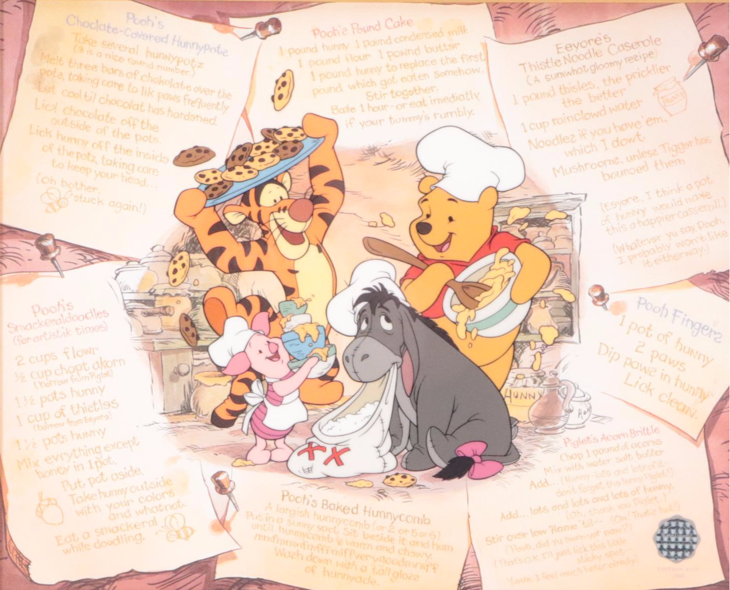 Disney Winnie the Pooh, Tigger, Eeyore, and Piglet Sericel "Recipe for Fun"