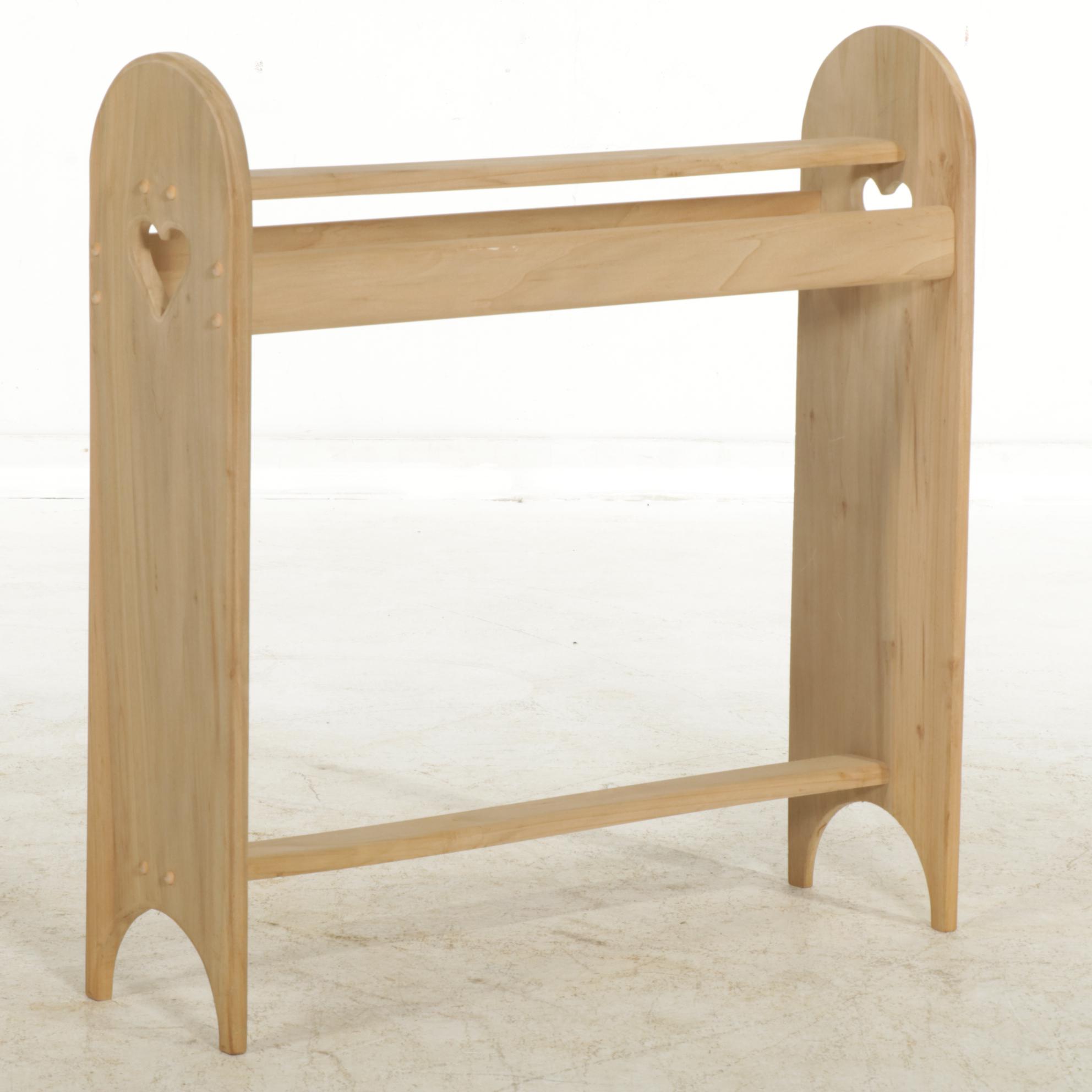 American Primitive Style Unfinished Maple Quilt Rack