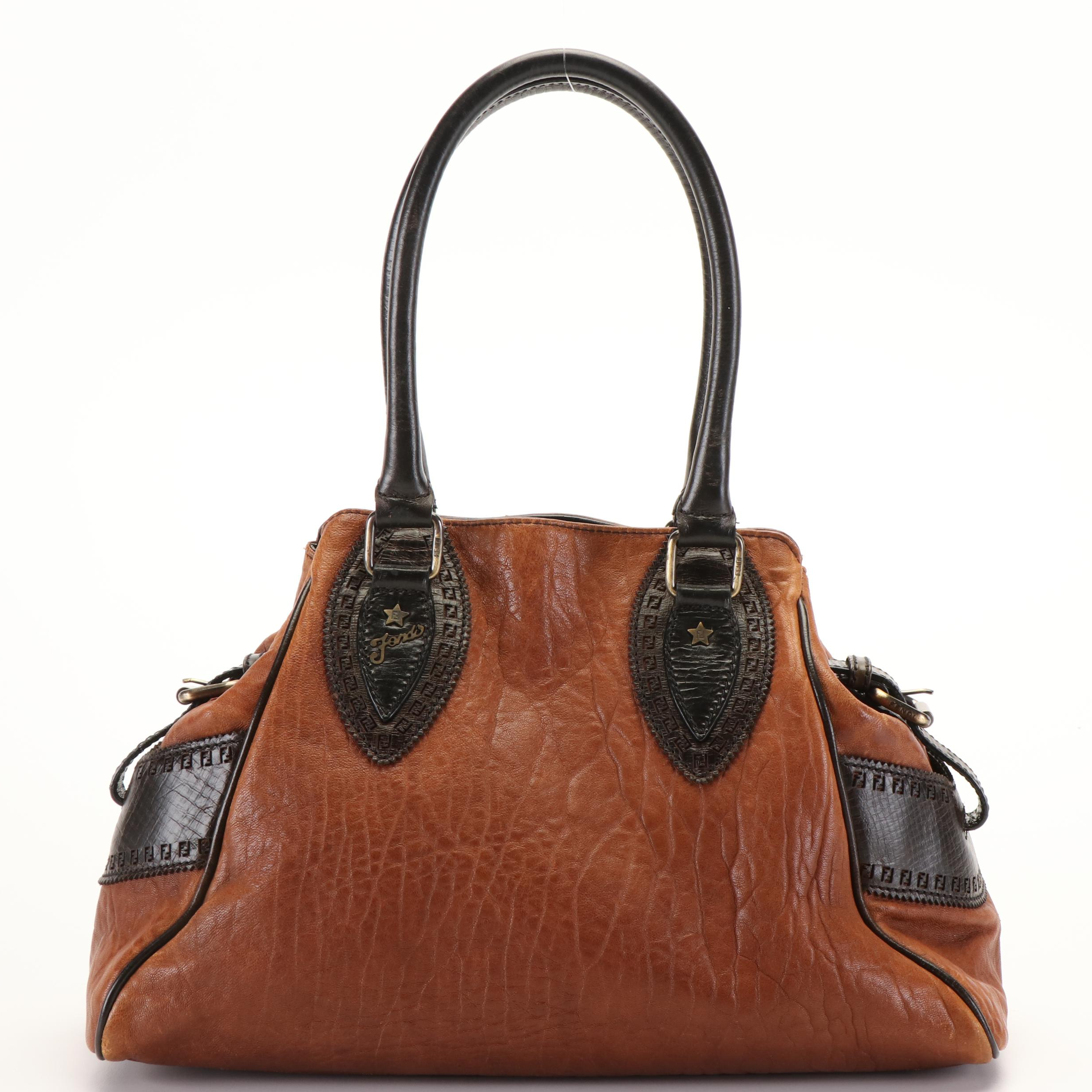 Fendi Du Jour Tote Bag in Brown Leather