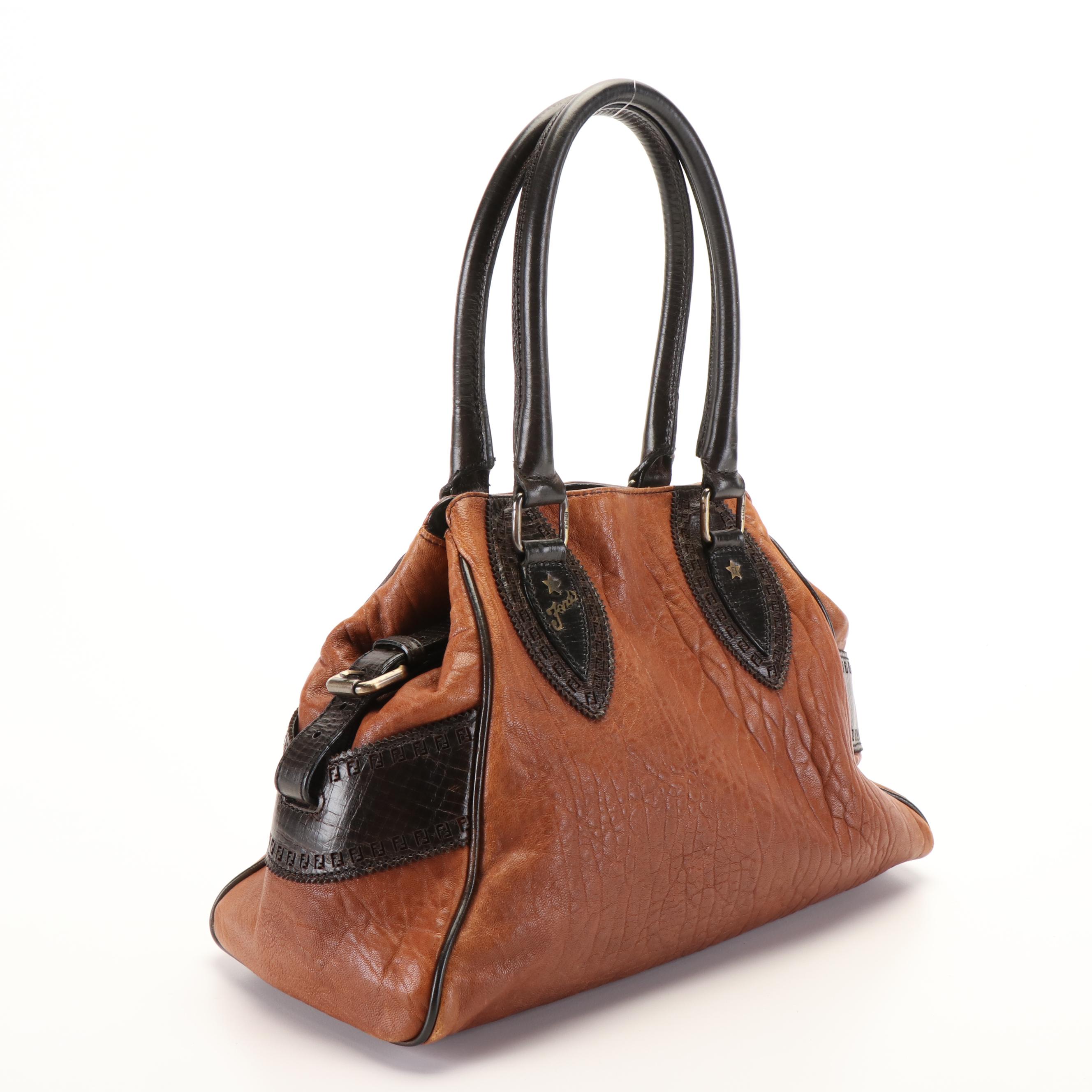 Fendi Du Jour Tote Bag in Brown Leather