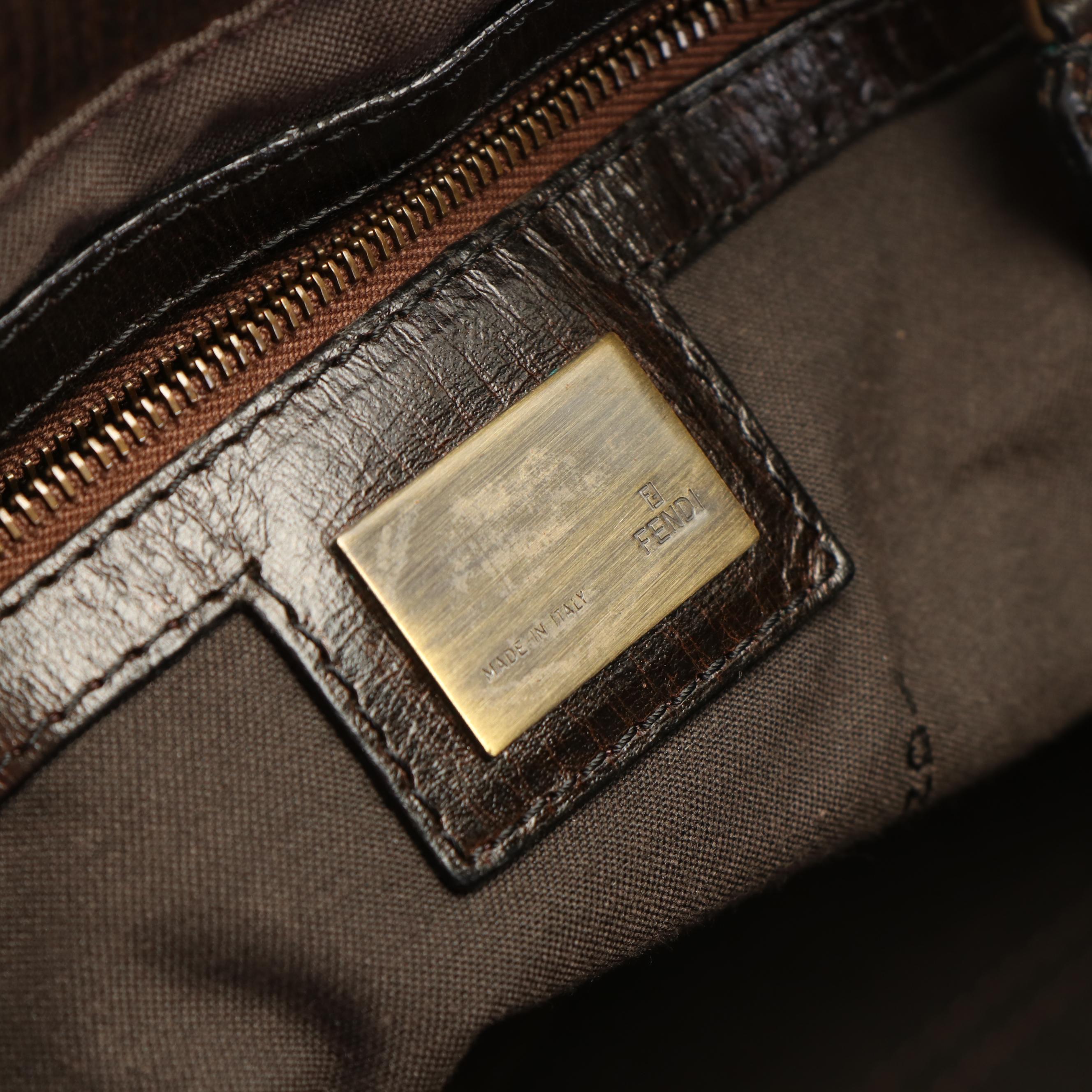 Fendi Du Jour Tote Bag in Brown Leather